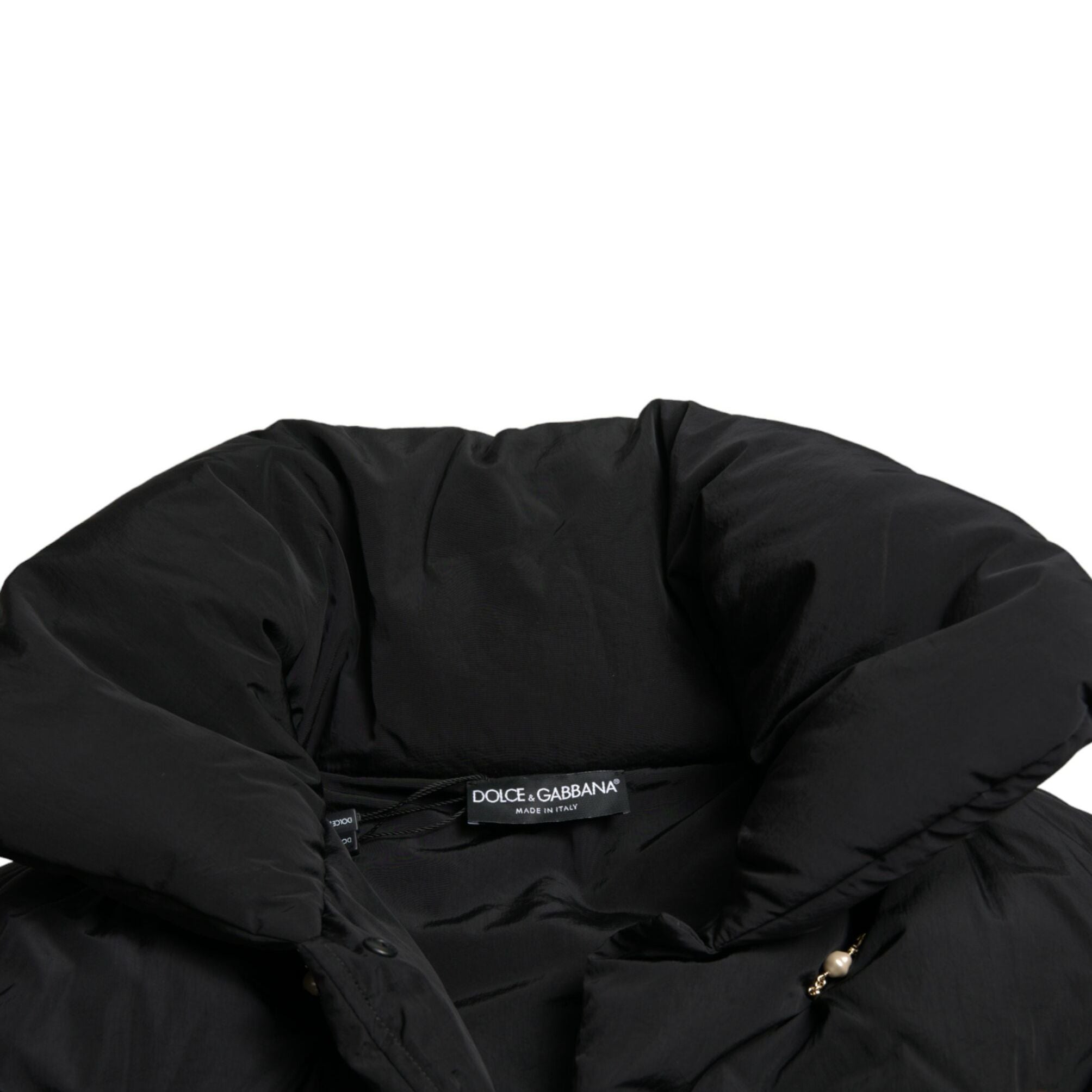 Dolce & Gabbana Black Embellished Quilted Shell Bomber Jacket