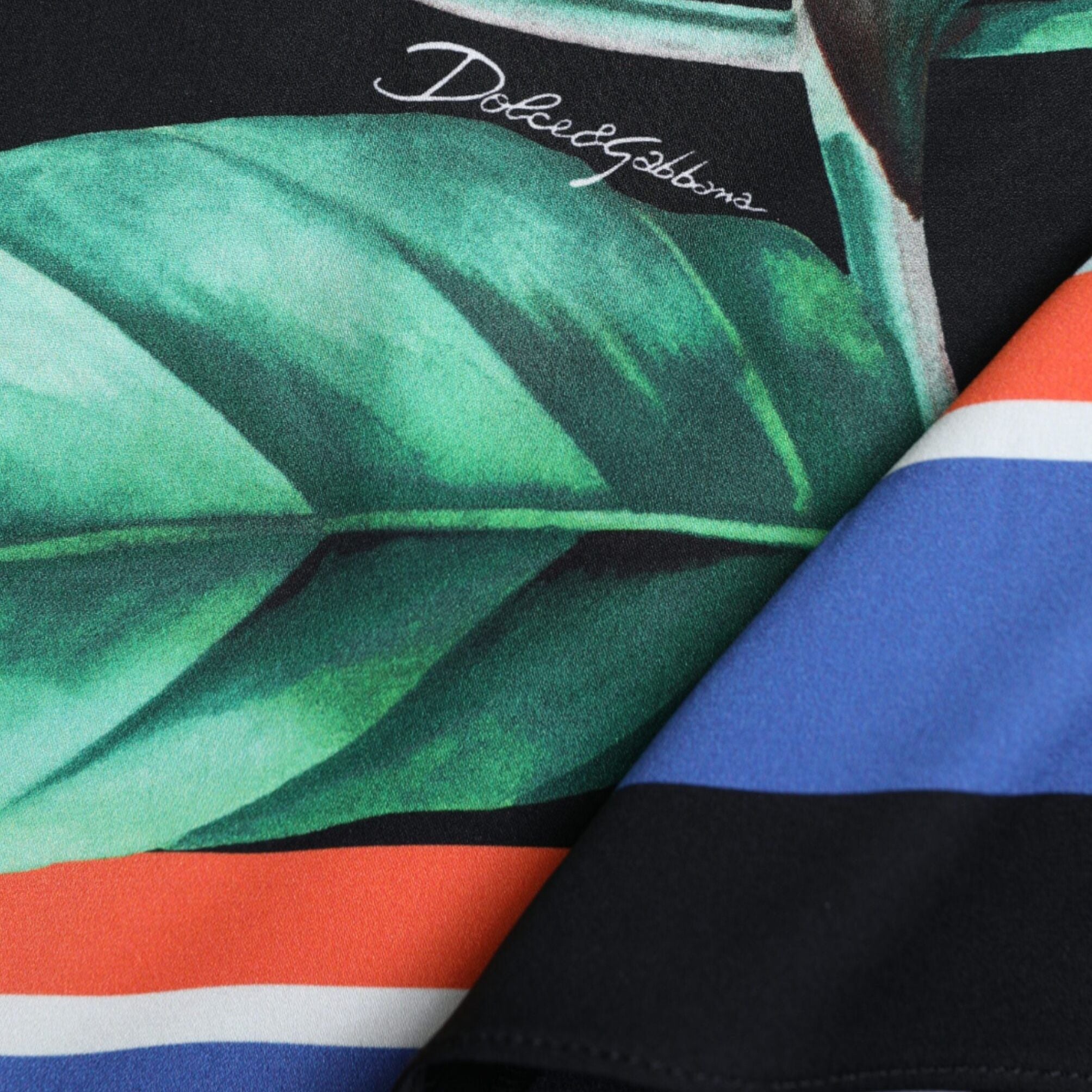 Dolce & Gabbana Black Strelitzia High Waist Wrap Midi Skirt