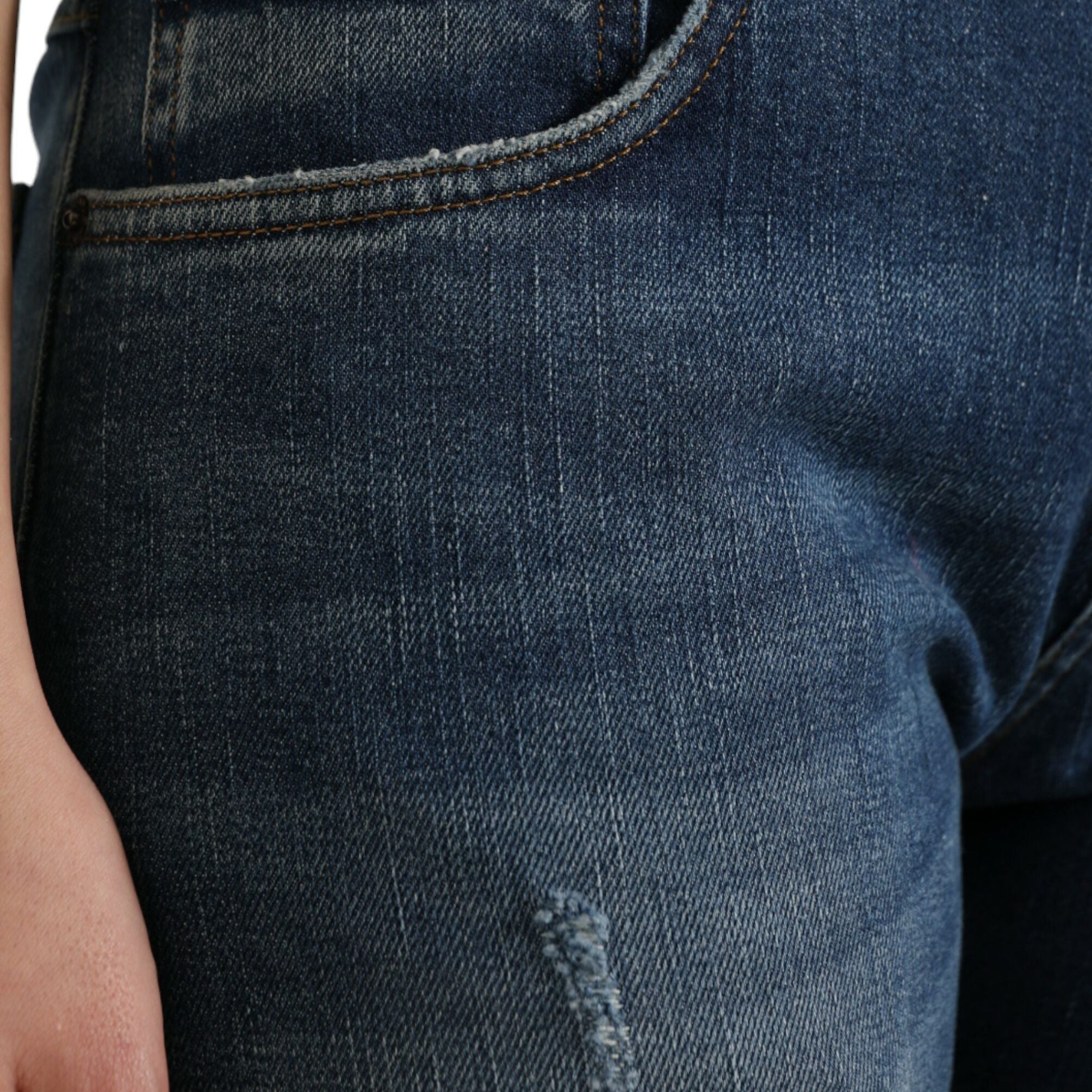 Dolce & Gabbana Blue BOYFRIEND Mid Waist Cotton Denim Jeans