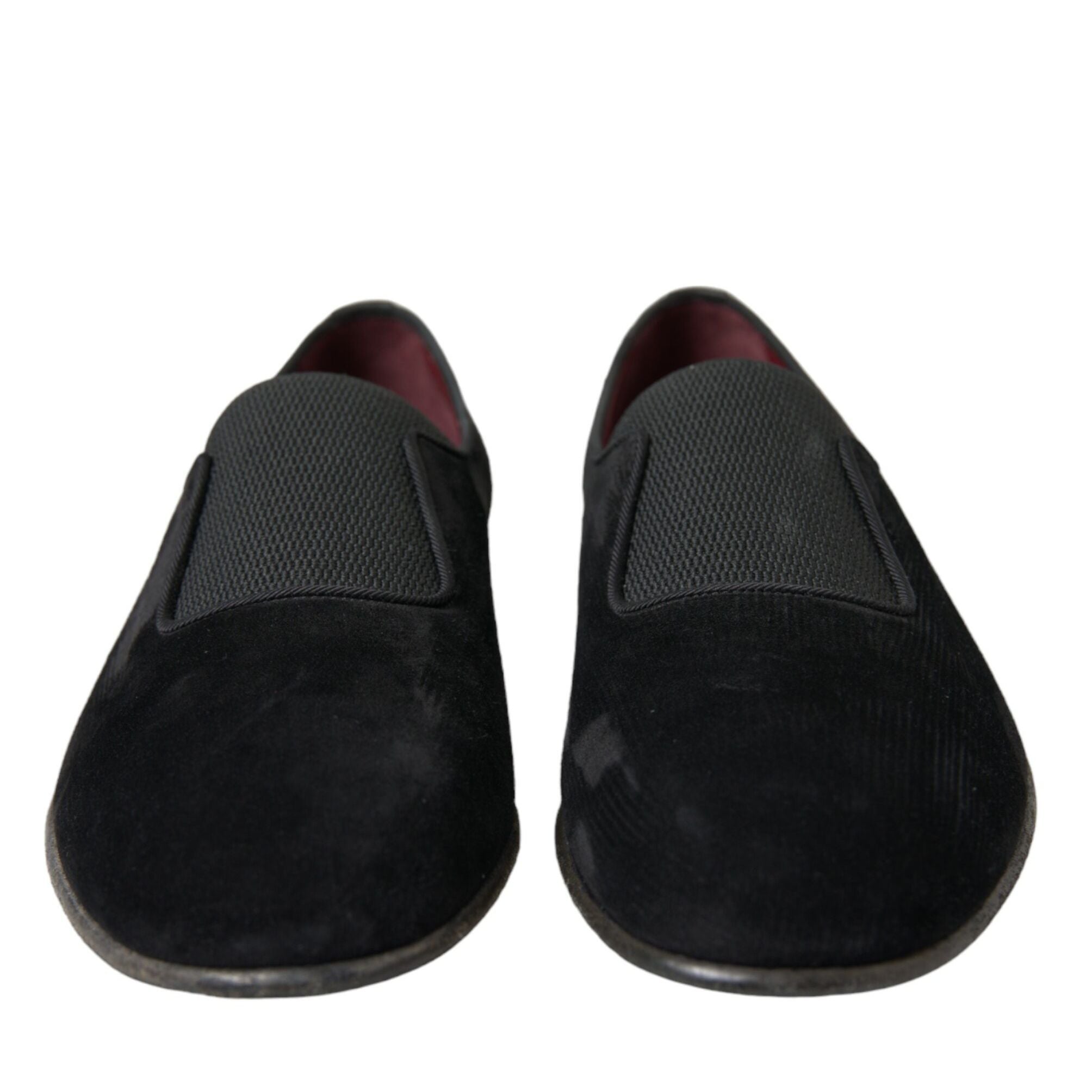 Dolce & Gabbana Black RUNWAY Velour AMALFI Loafers Shoes