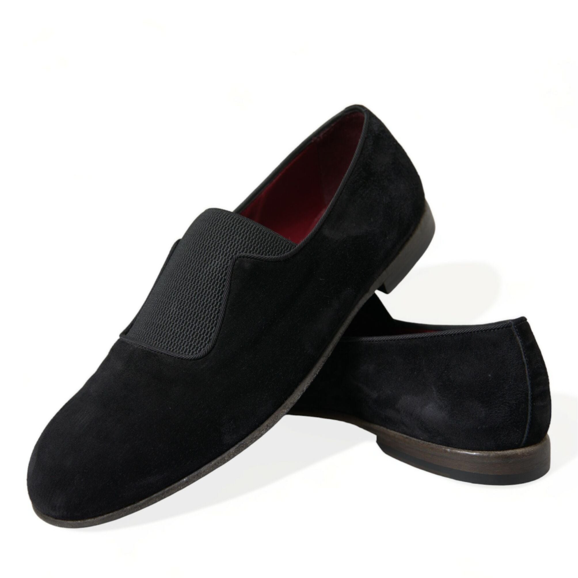 Dolce & Gabbana Black RUNWAY Velour AMALFI Loafers Shoes