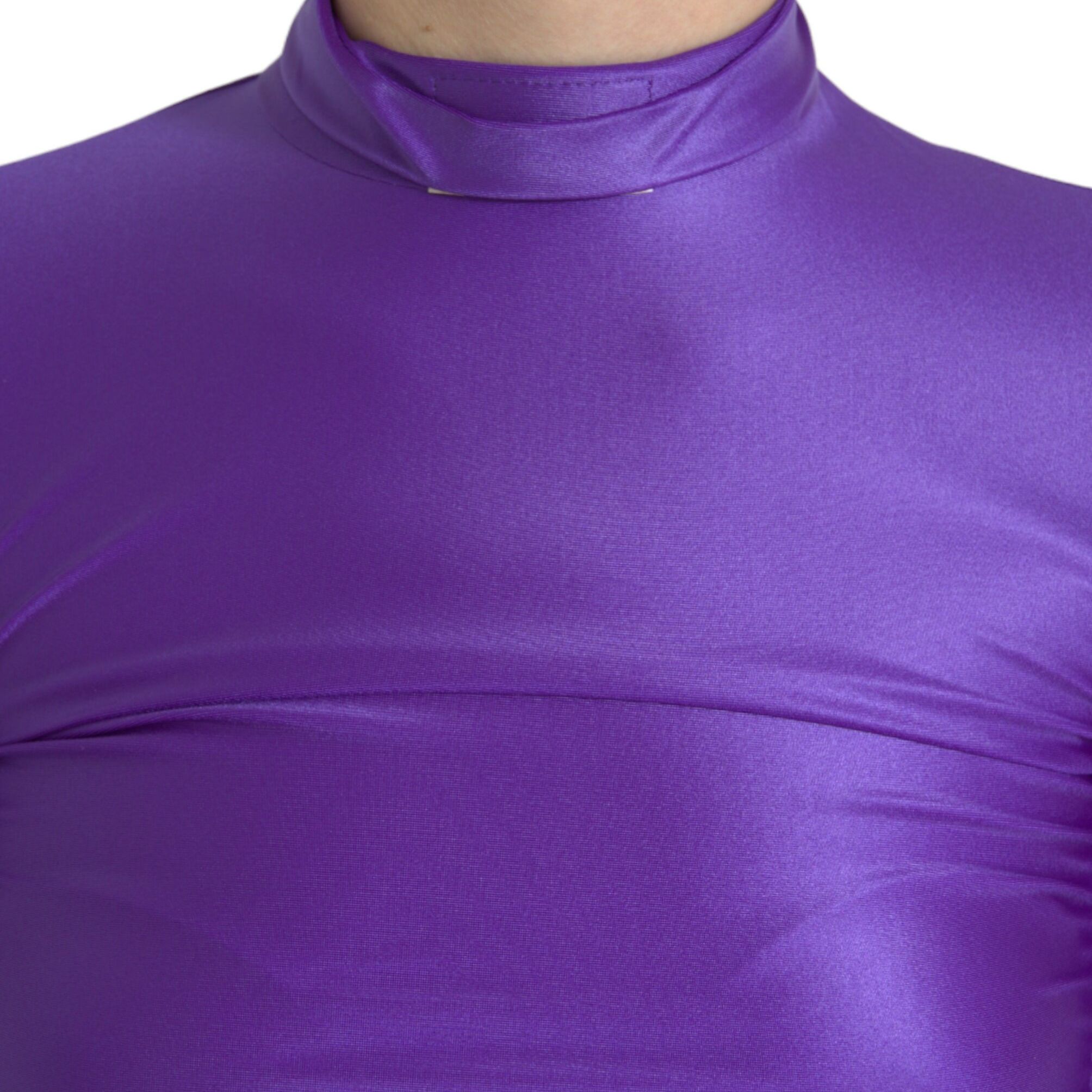 Dolce & Gabbana Purple Nylon Stretch Slim Long Sleeves Top