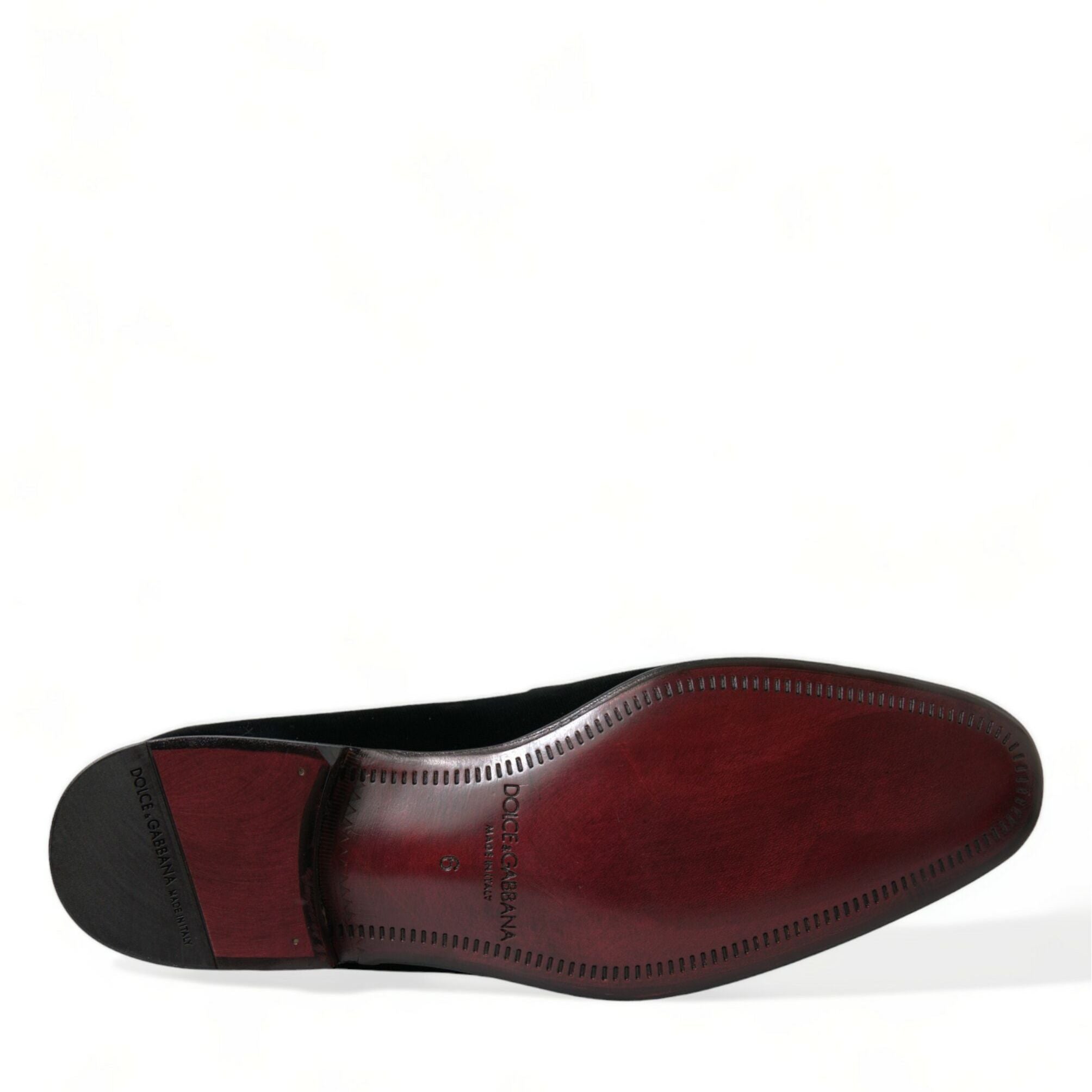 Dolce & Gabbana Black Velvet Loafers Formal Dress Shoes