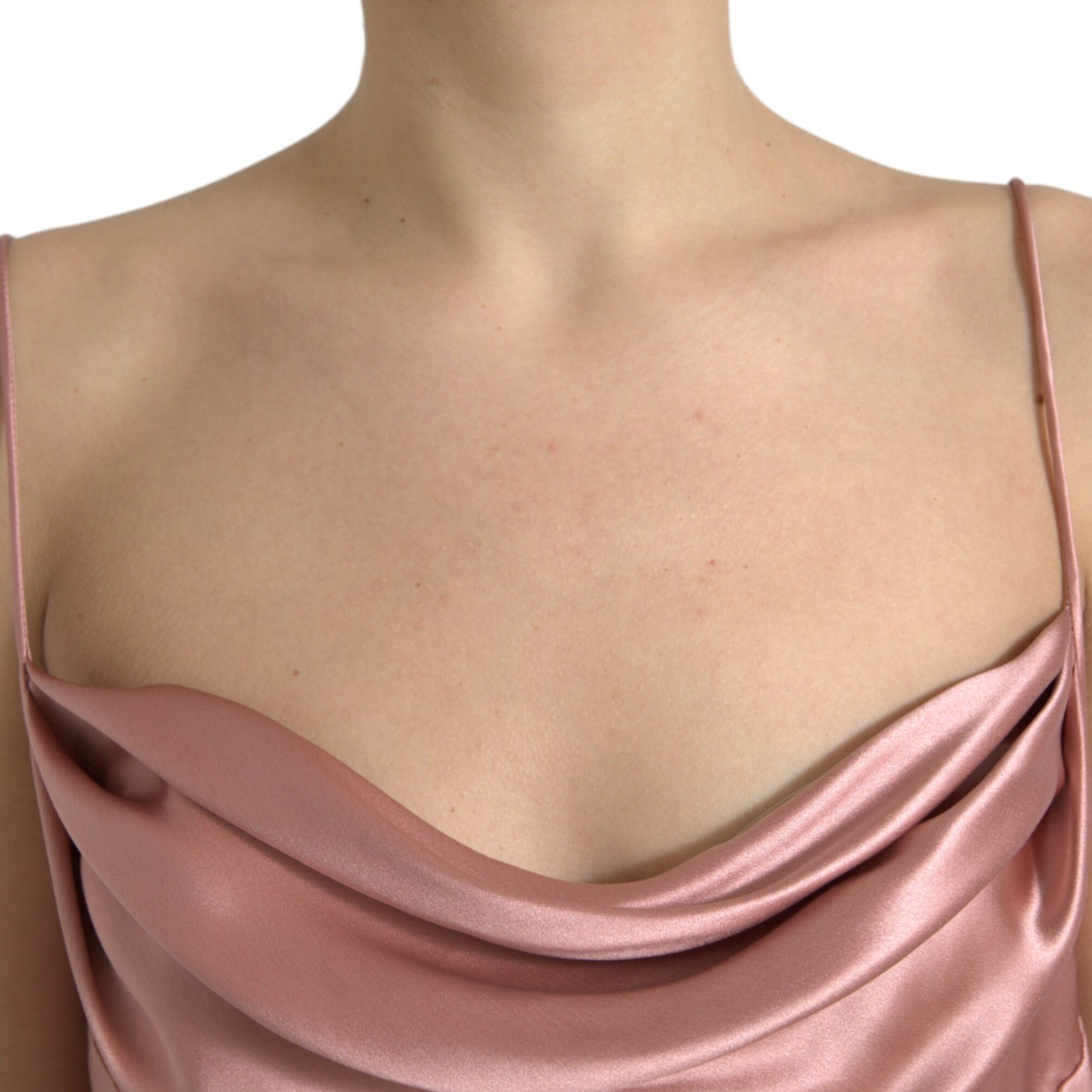 Dolce & Gabbana Pink Silk Spaghetti Straps Long Gown Dress