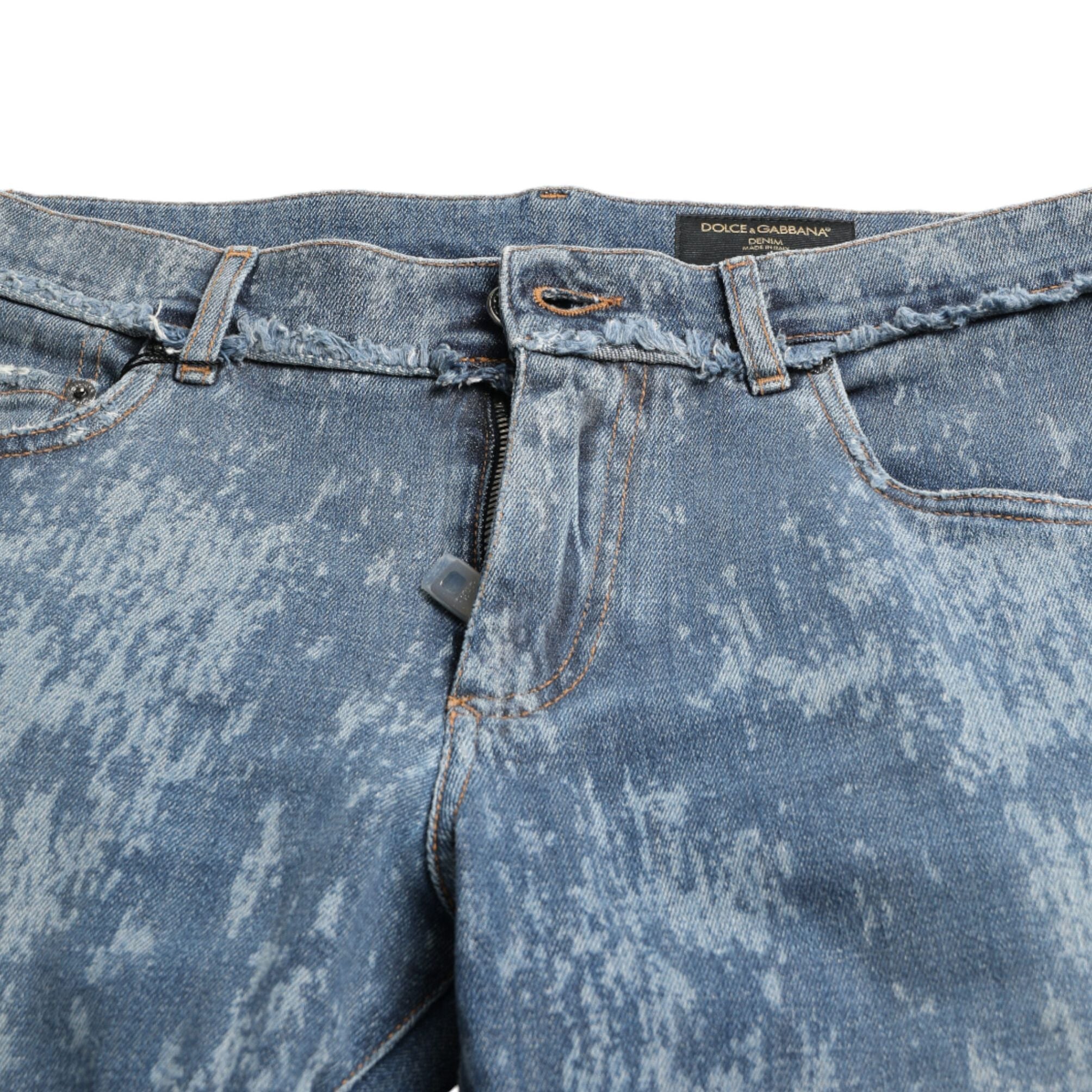 Dolce & Gabbana Blue Washed Skinny Cotton Stretch Denim Jeans