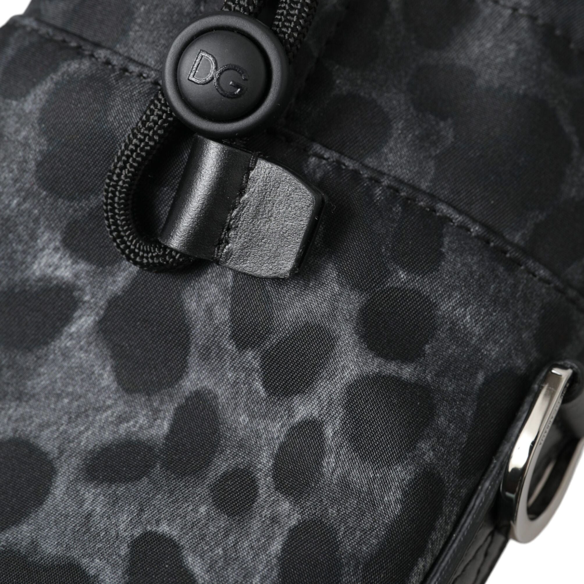 Dolce & Gabbana Black Leopard Round Slim Tote Bottle Cage Bag