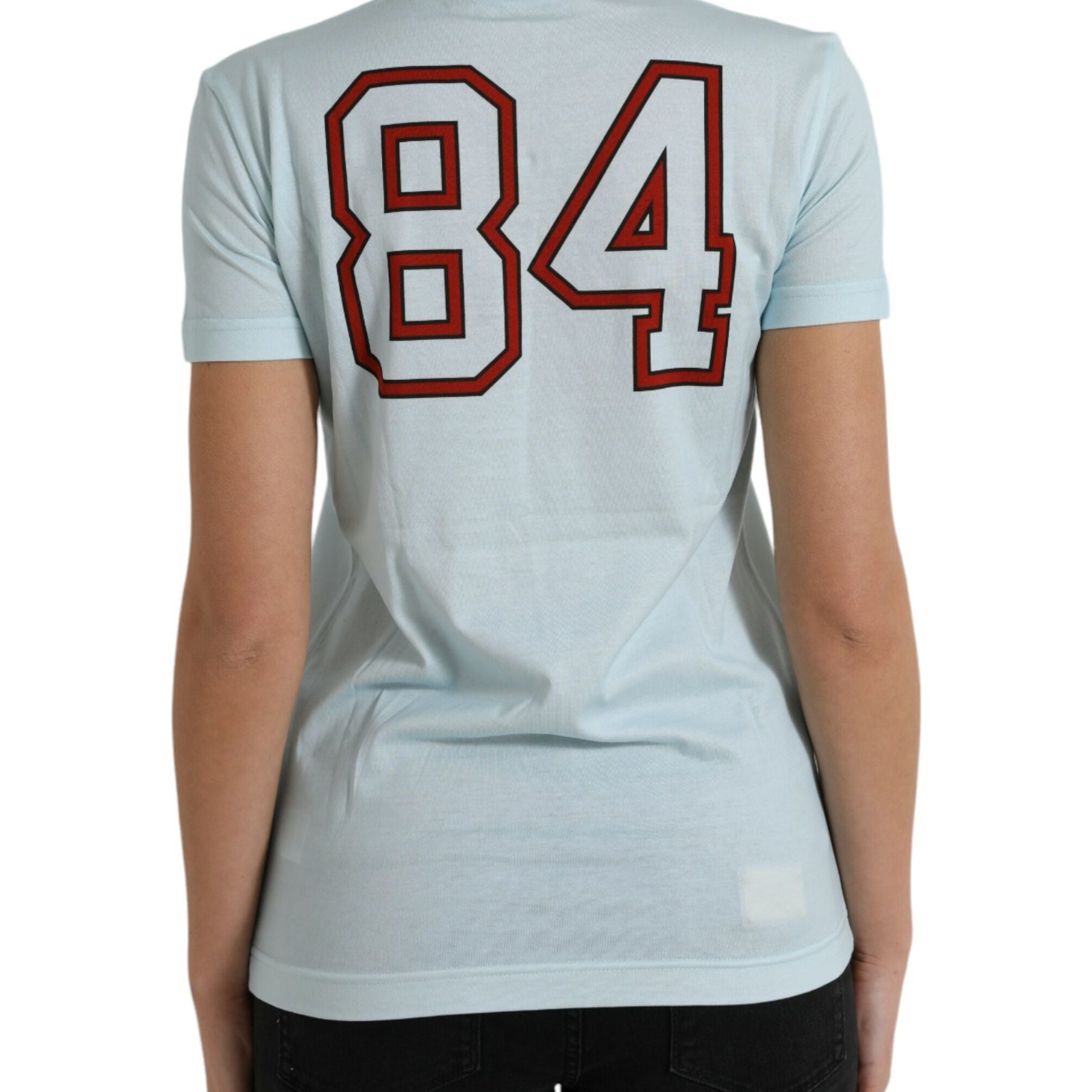 Dolce & Gabbana Light Blue Cotton Free Love Crew Neck T-shirt