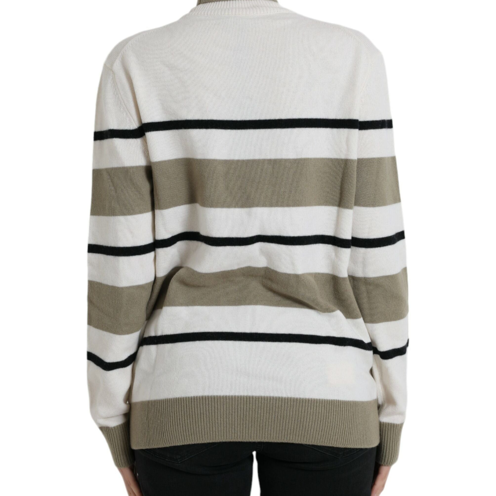 Dolce & Gabbana Multicolor Stripe Wool Logo Pullover Sweater