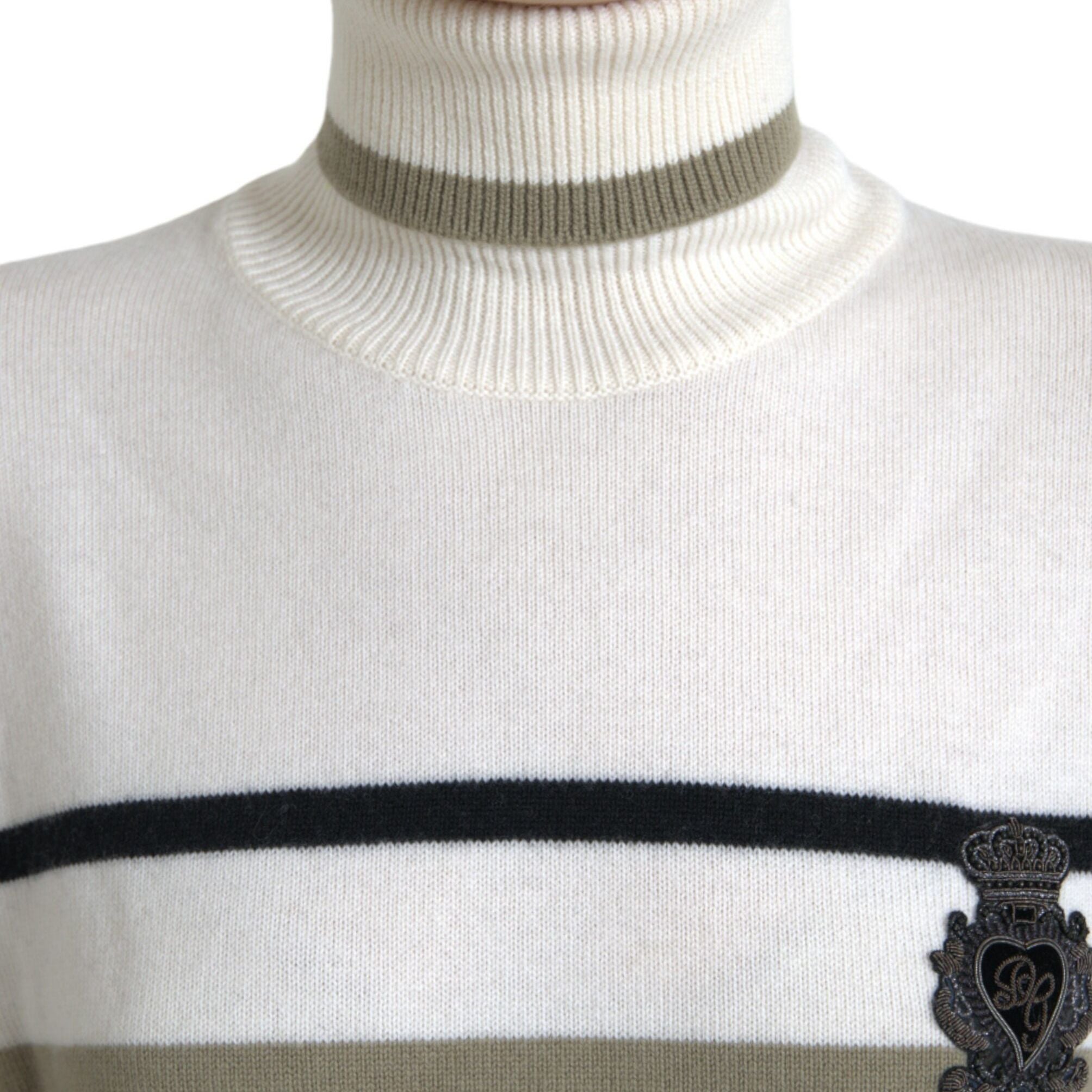 Dolce & Gabbana Multicolor Stripe Wool Logo Pullover Sweater