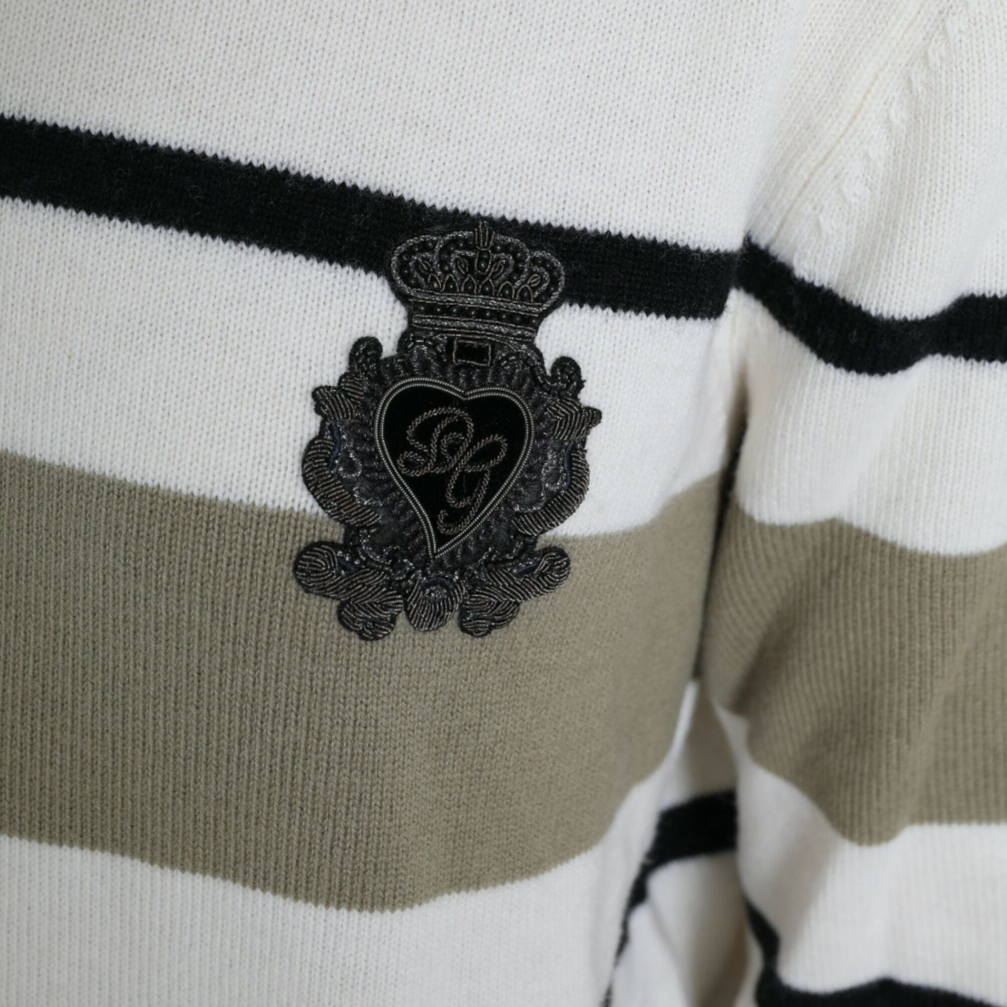 Dolce & Gabbana Multicolor Stripe Wool Logo Pullover Sweater