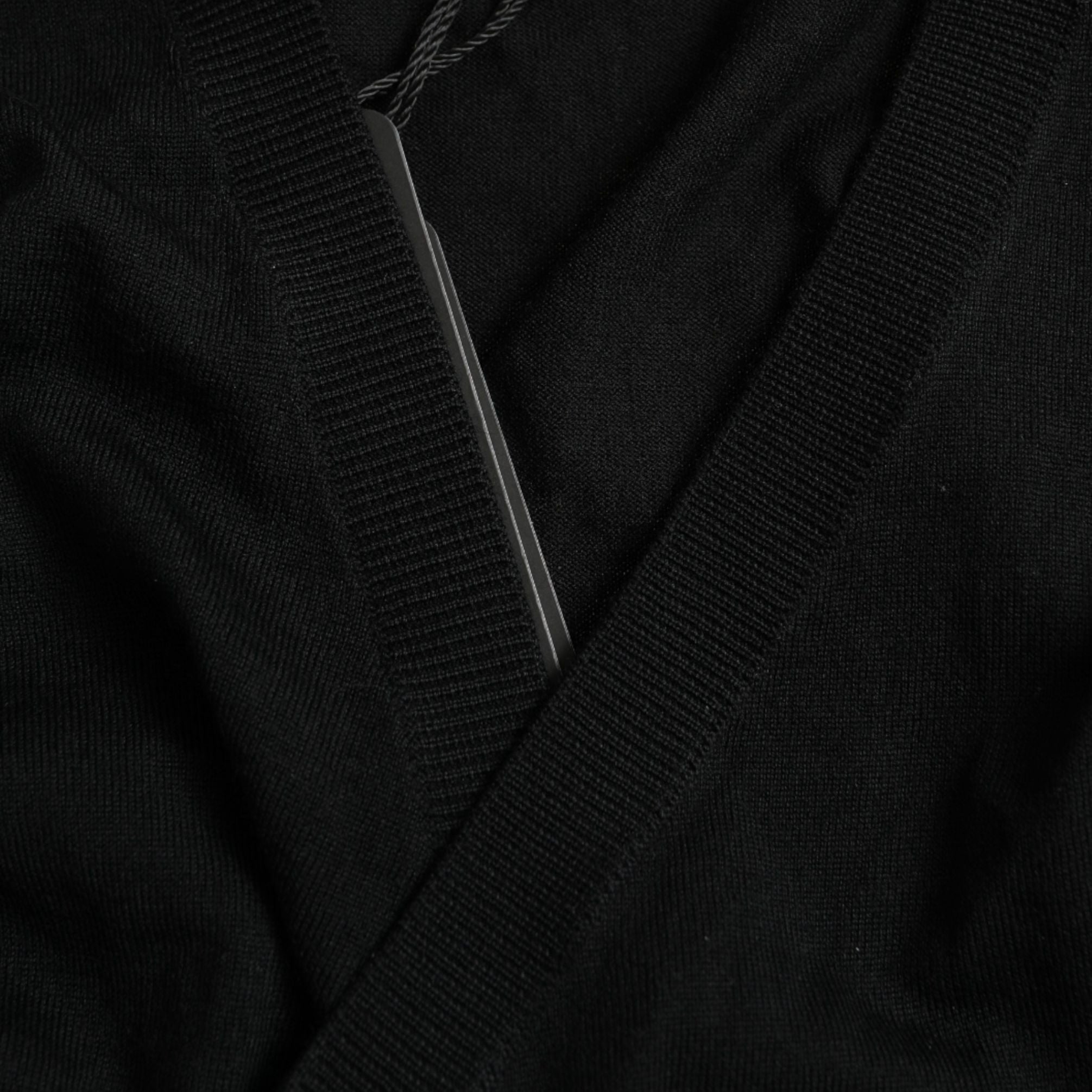 Dolce & Gabbana Black Wool V-neck Crossed Cardigan Sweater