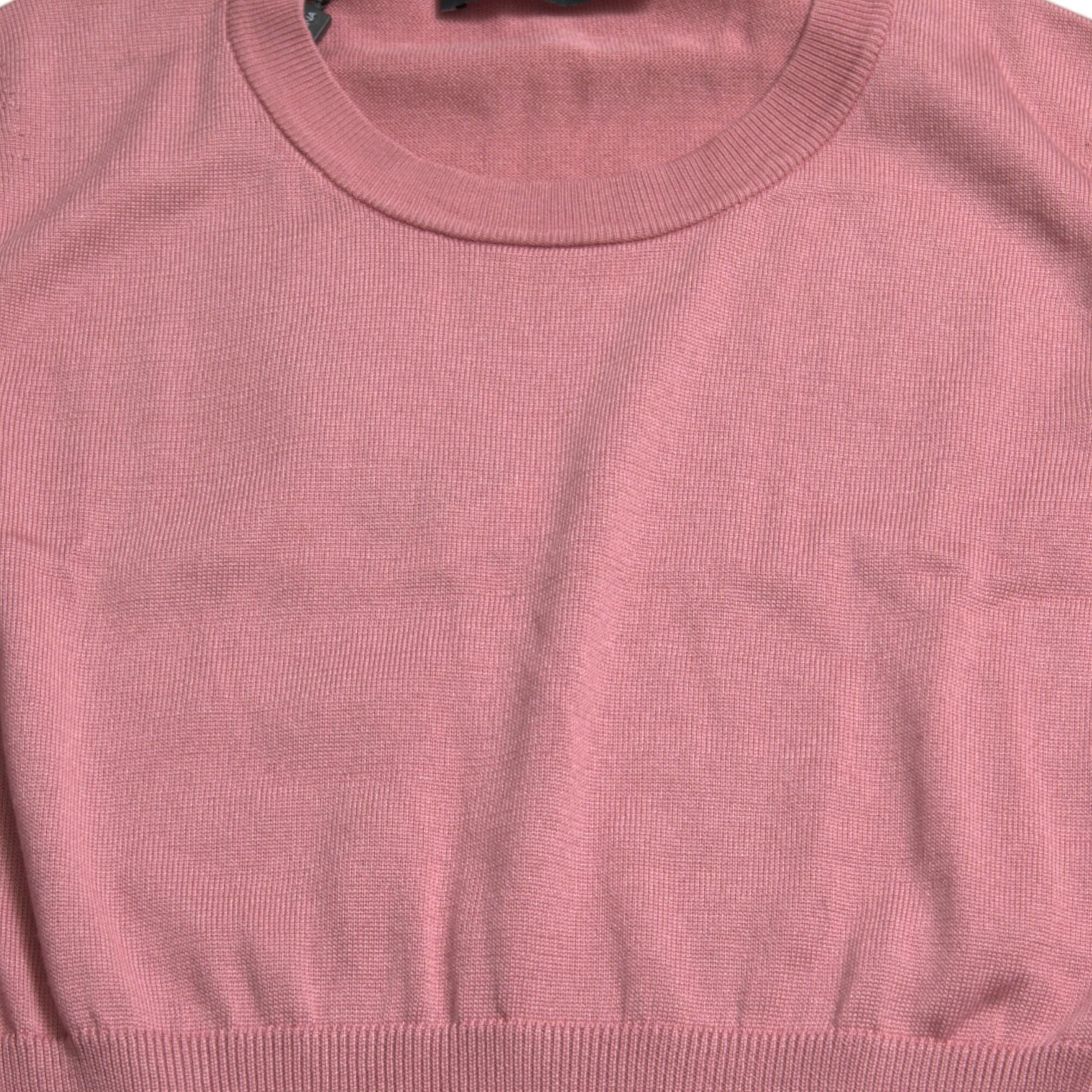Dolce & Gabbana Pink Crew Neck Cropped Sleeveless Tank Top