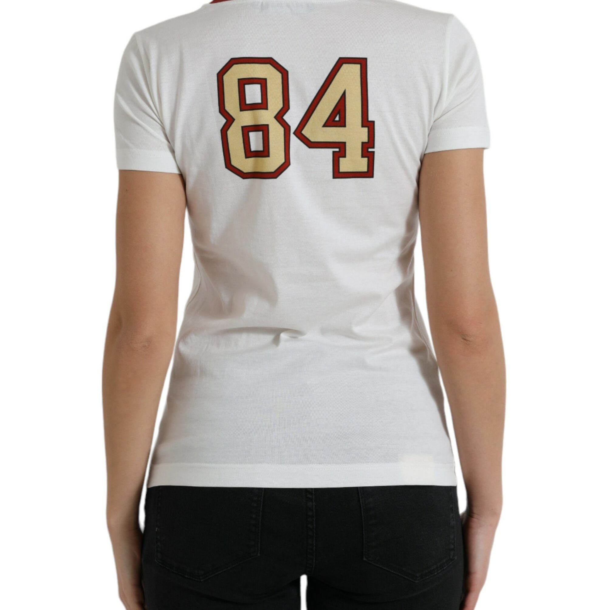 Dolce & Gabbana White Bring Me To The Moon T-shirt Top