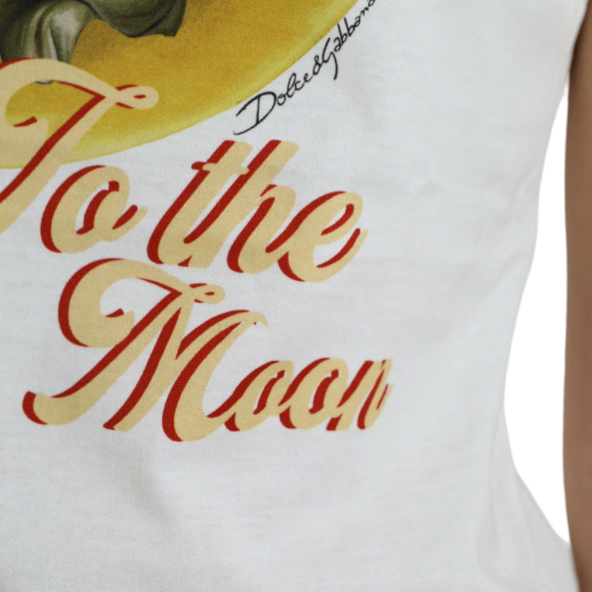Dolce & Gabbana White Bring Me To The Moon T-shirt Top
