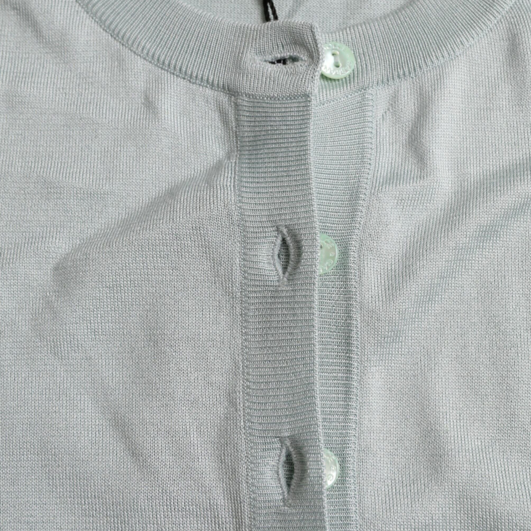 Dolce & Gabbana Light Blue Silk Crew Neck Cardigan Sweater