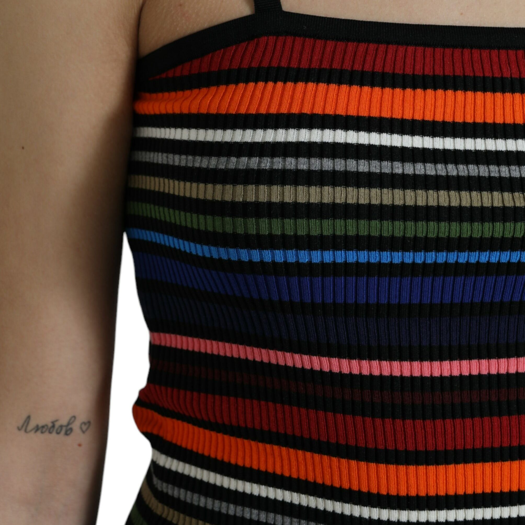 Dolce & Gabbana Multicolor Stripes Spaghetti Strap Tank Top