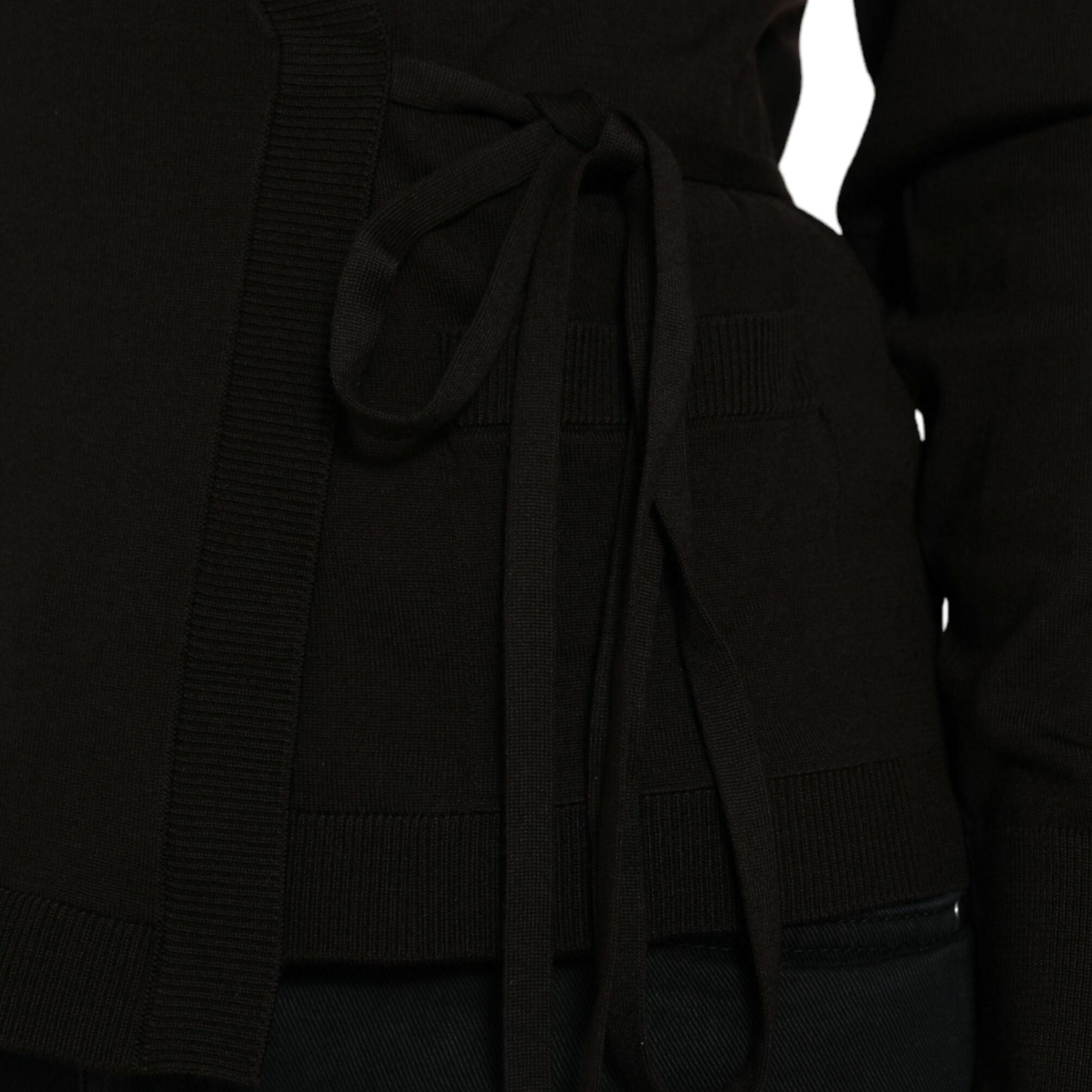 Dolce & Gabbana Black Wool V-neck Crossed Cardigan Sweater