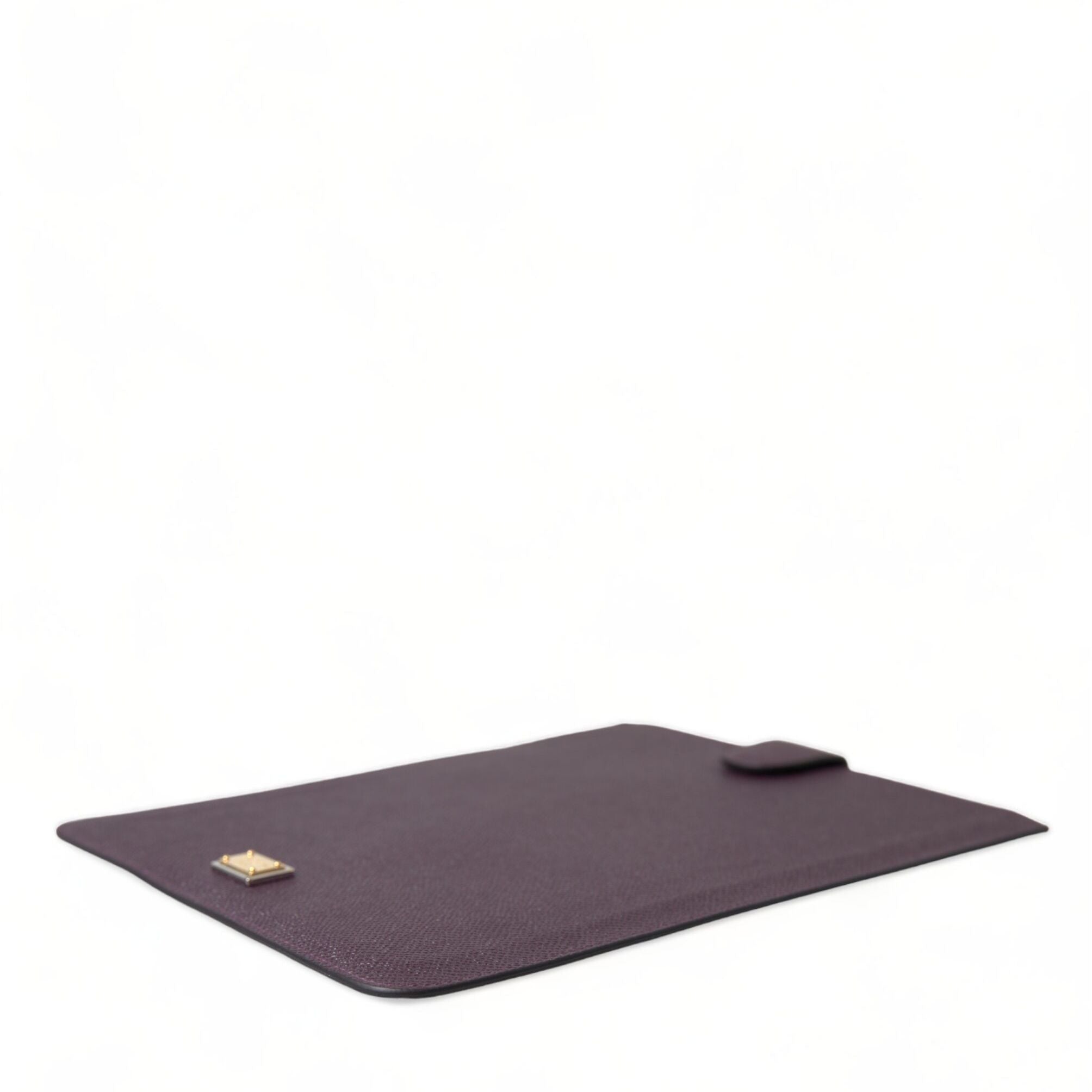 Dolce & Gabbana Dark Brown Leather Logo Plaque Cover Sleeve Tablet Case