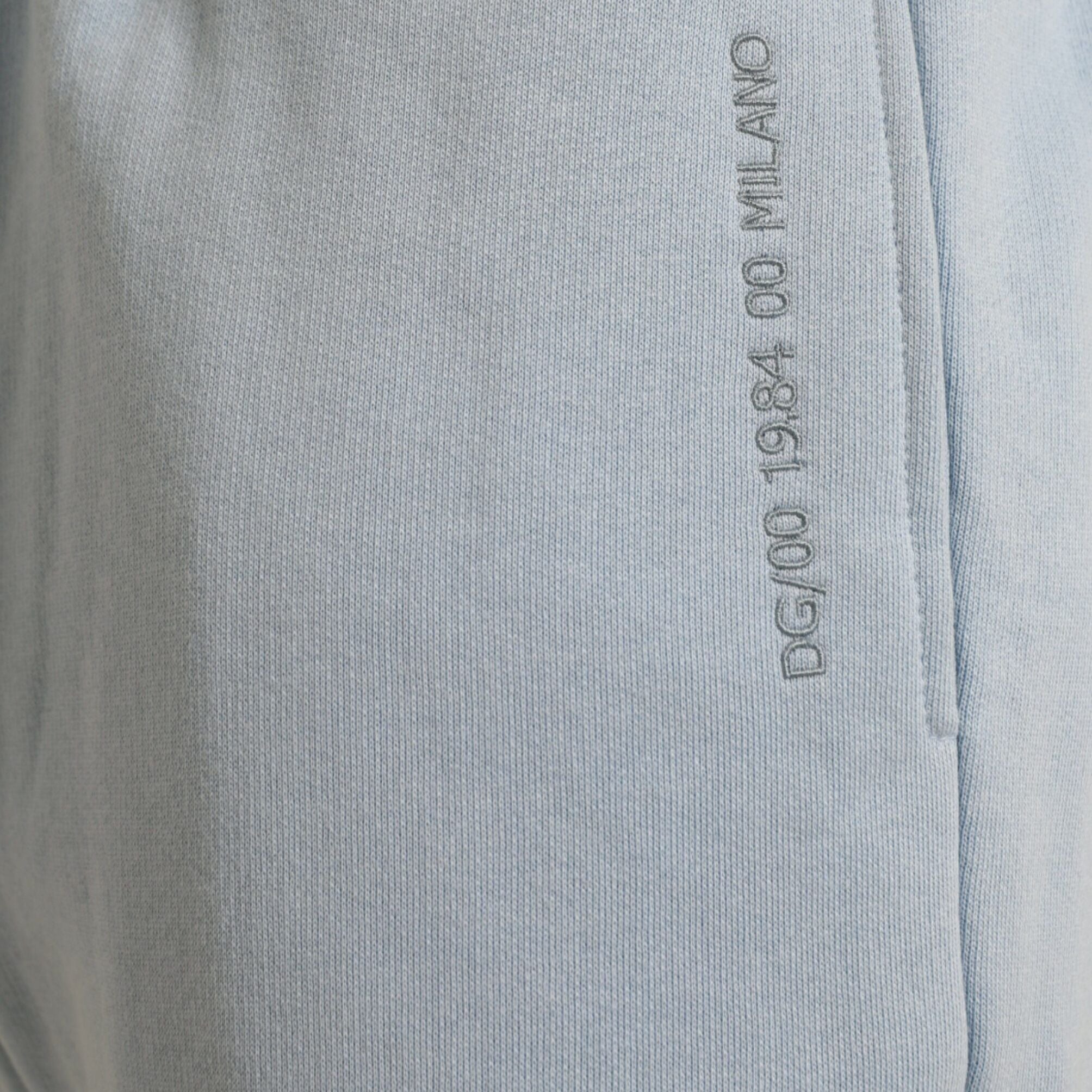 Dolce & Gabbana Light Blue Cotton Sweatpants Men Jogger Pants