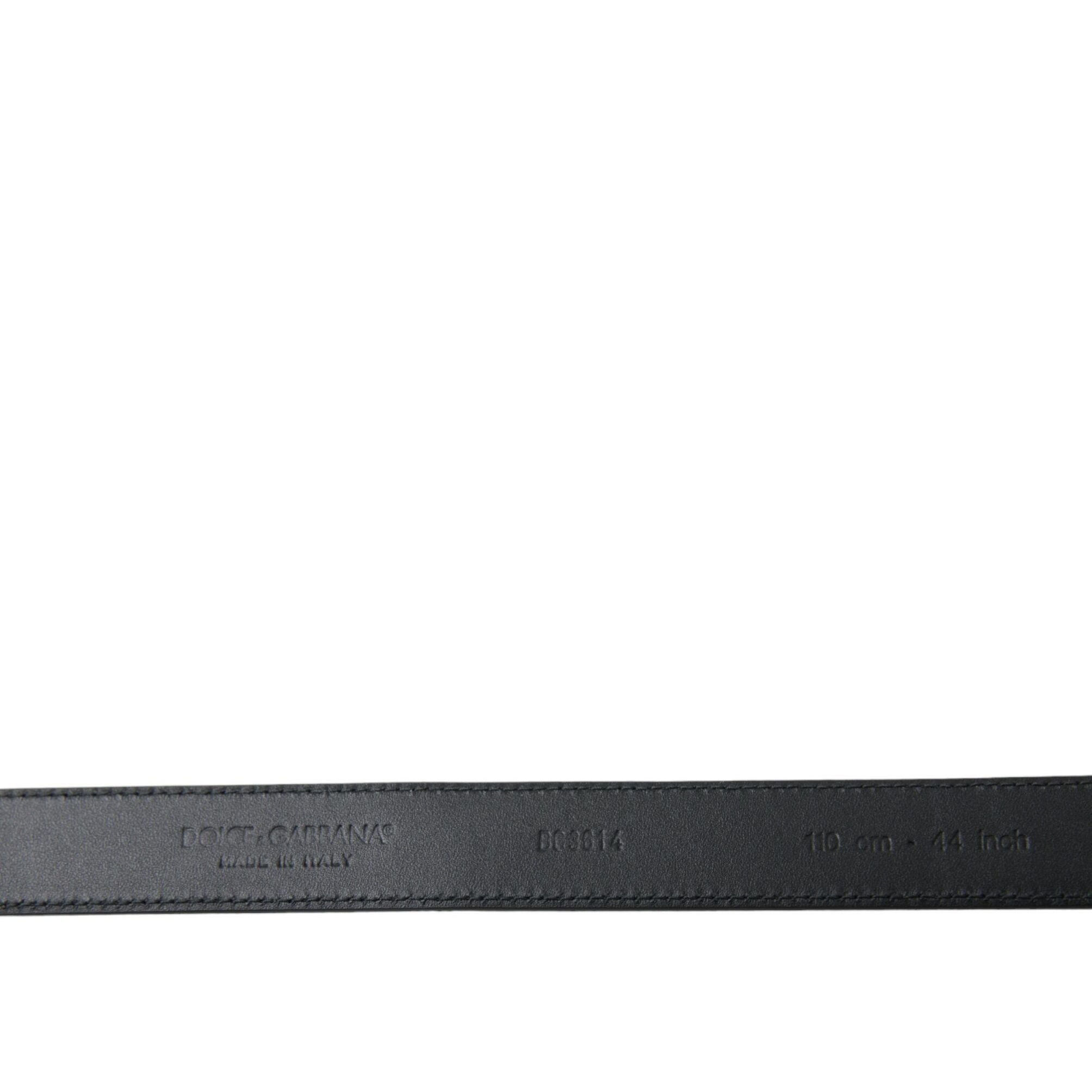 Dolce & Gabbana Black Goat Leather Antique Metal Buckle Belt
