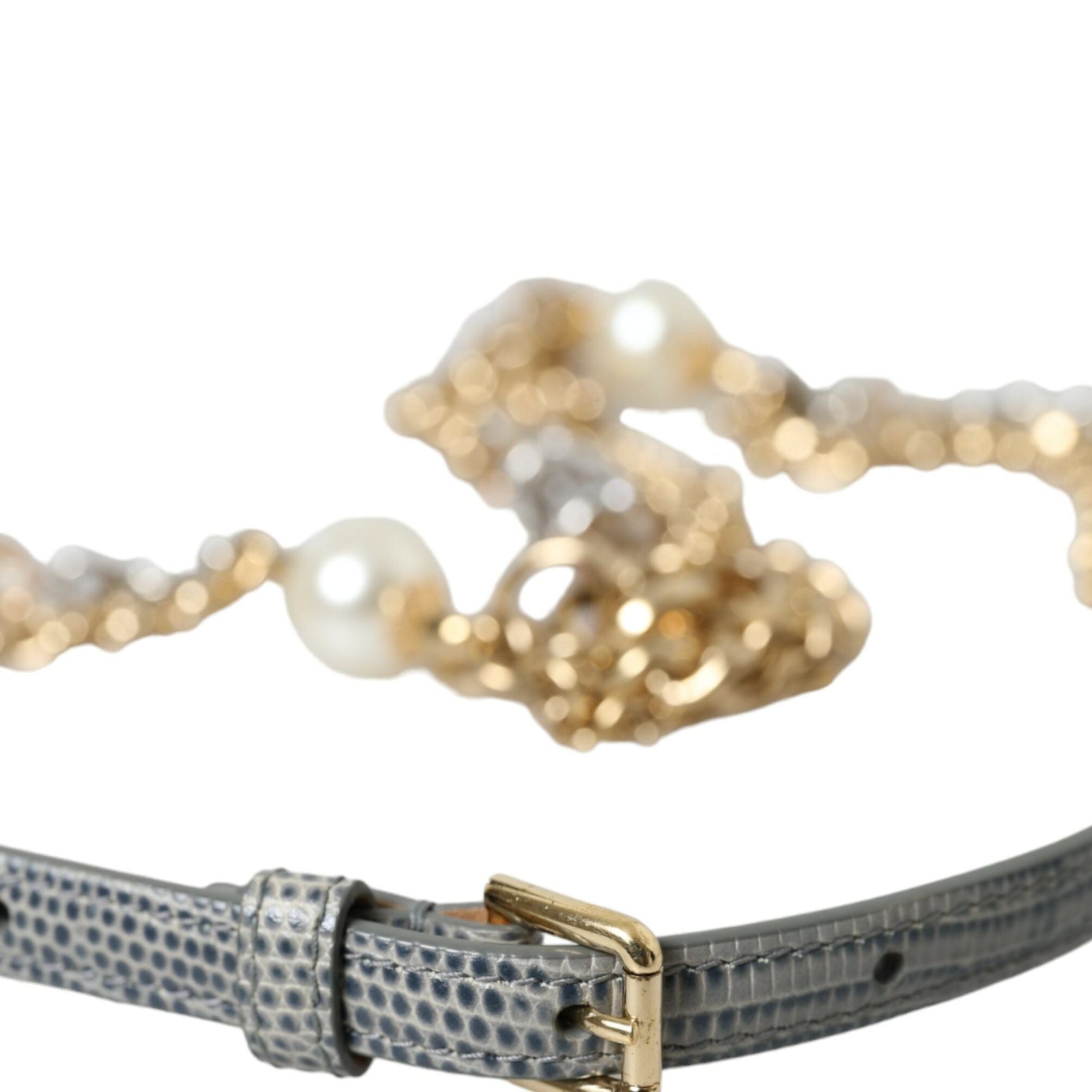 Dolce & Gabbana Blue Braided Gold Brass Chain Waist Belt