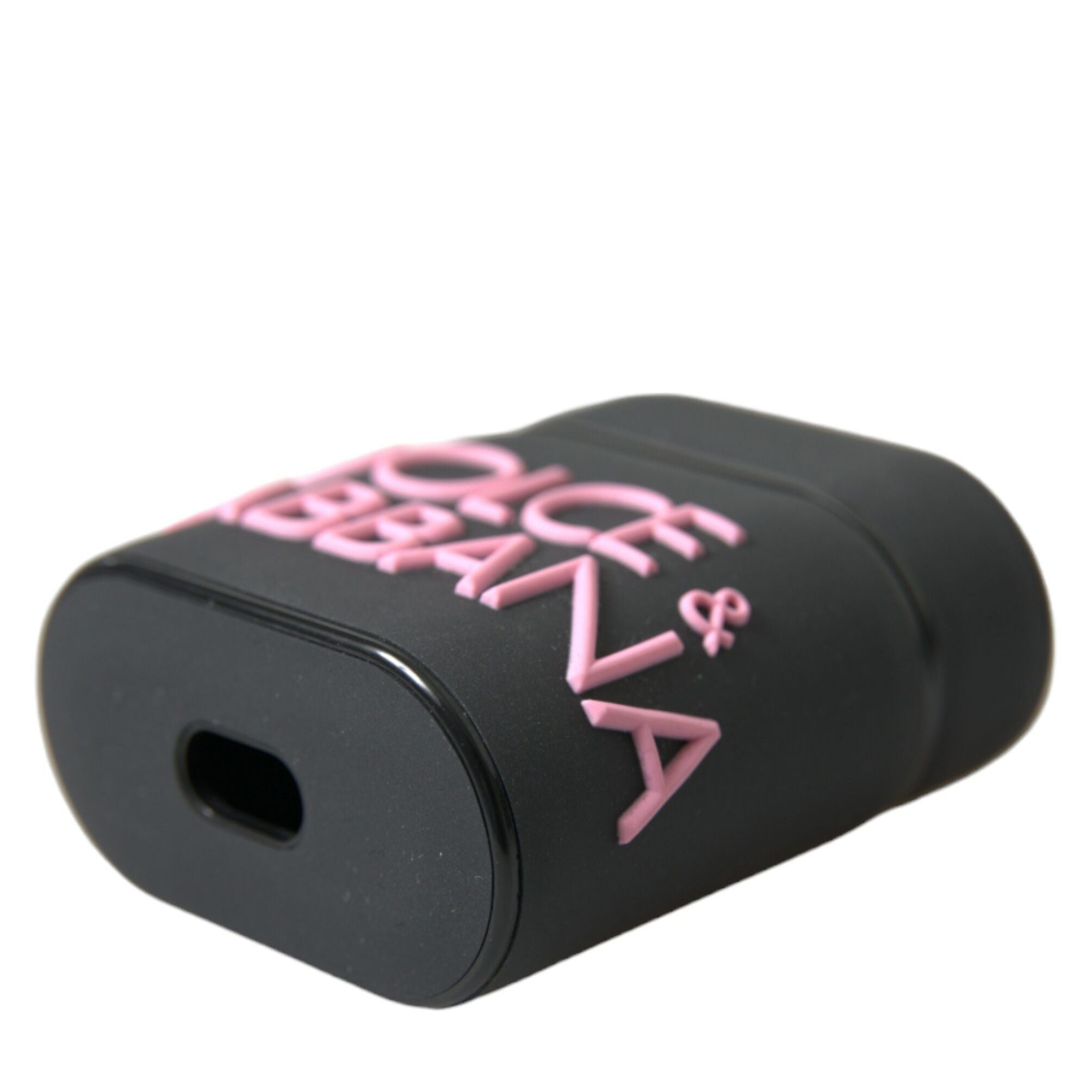 Dolce & Gabbana Black Pink Silicone Embossed Logo Airpods Case