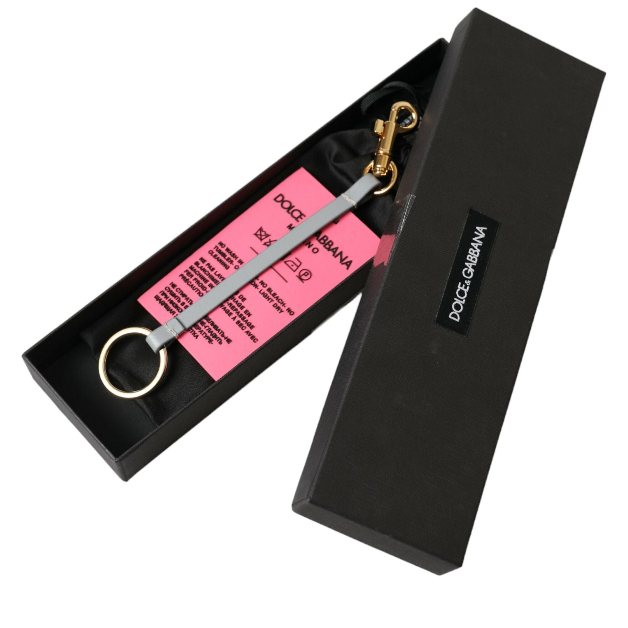 Dolce & Gabbana Pink Silicone DG Logo Gold Brass Keychain