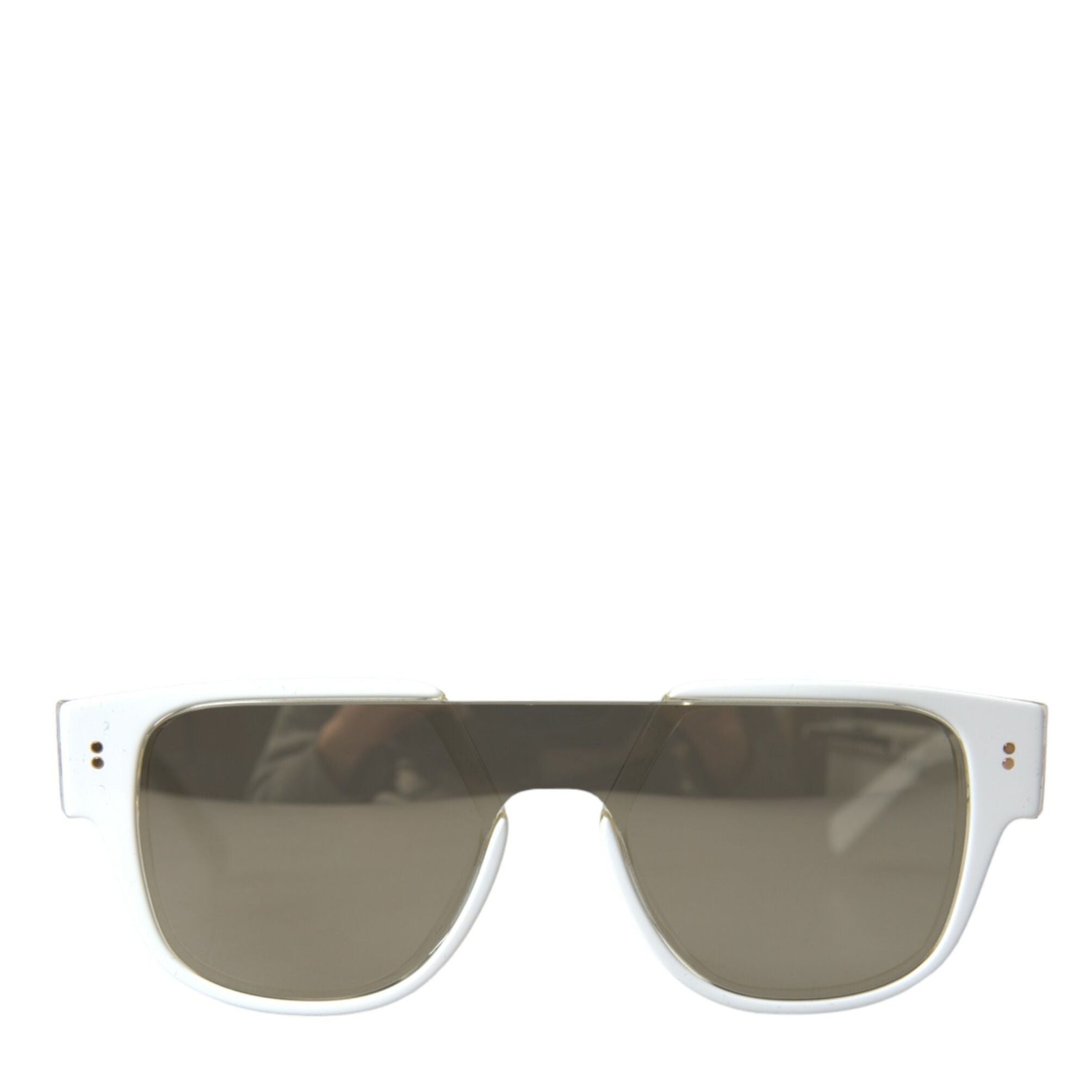 Dolce & Gabbana White Acetate Mirror Lenses DG4356 Sunglasses