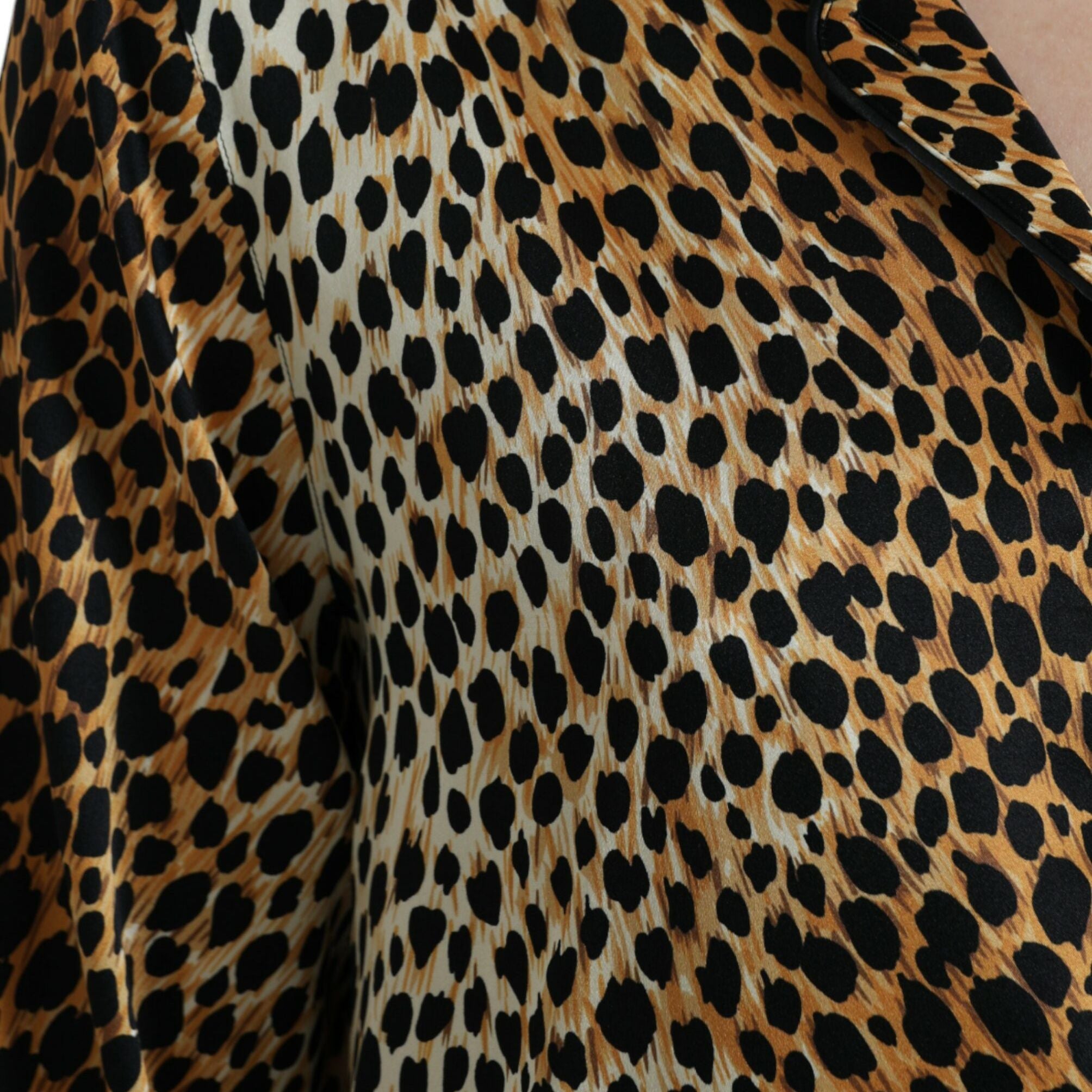 Dolce & Gabbana Brown Leopard Print Long Sleeves Blouse Top