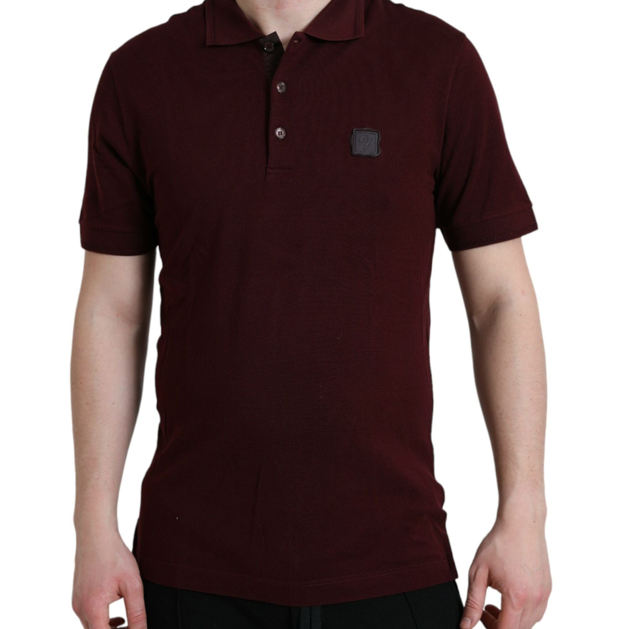Dolce & Gabbana Maroon Collared Short Sleeves Polo T-shirt