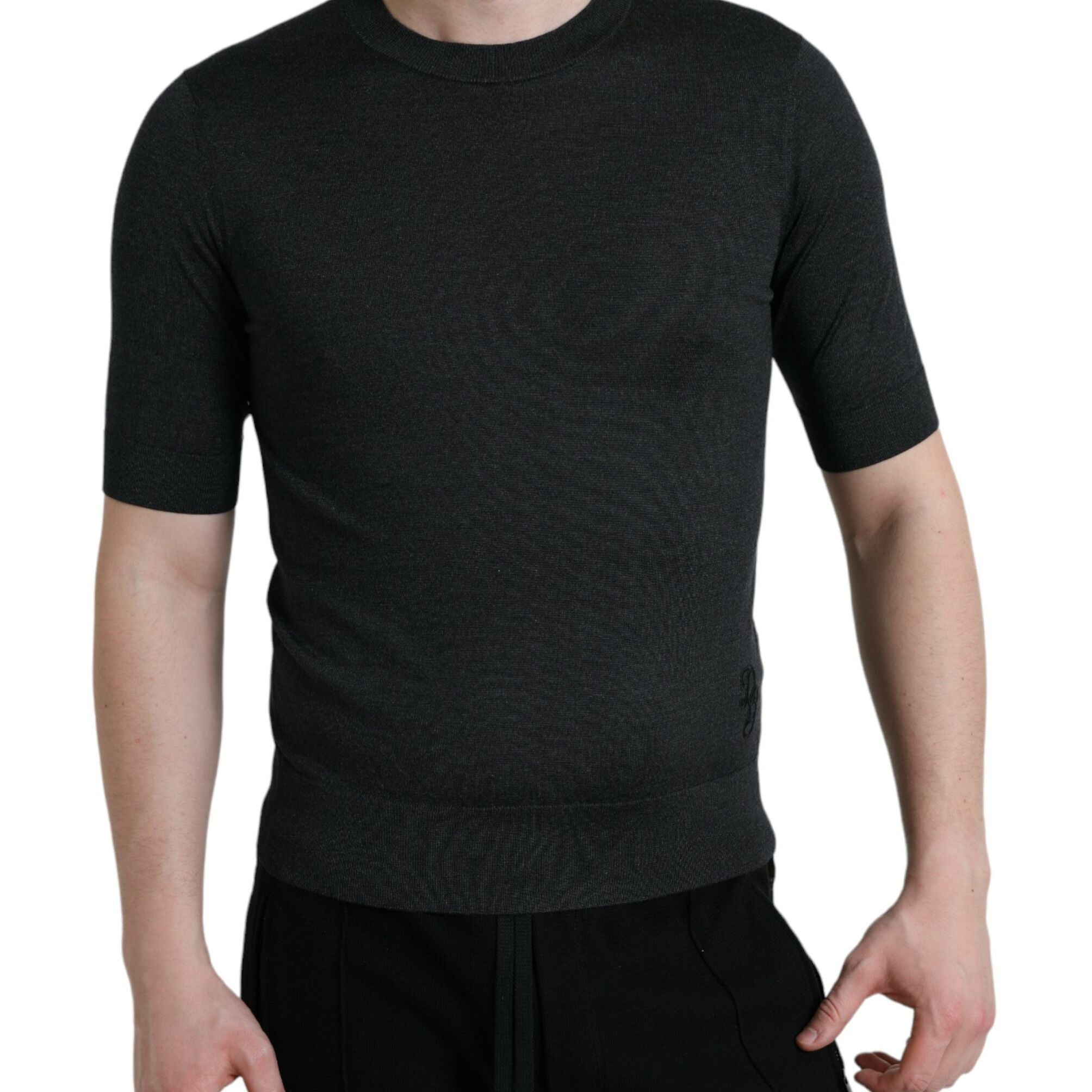 Dolce & Gabbana Dark Gray Crew Neck Short Sleeves T-shirt