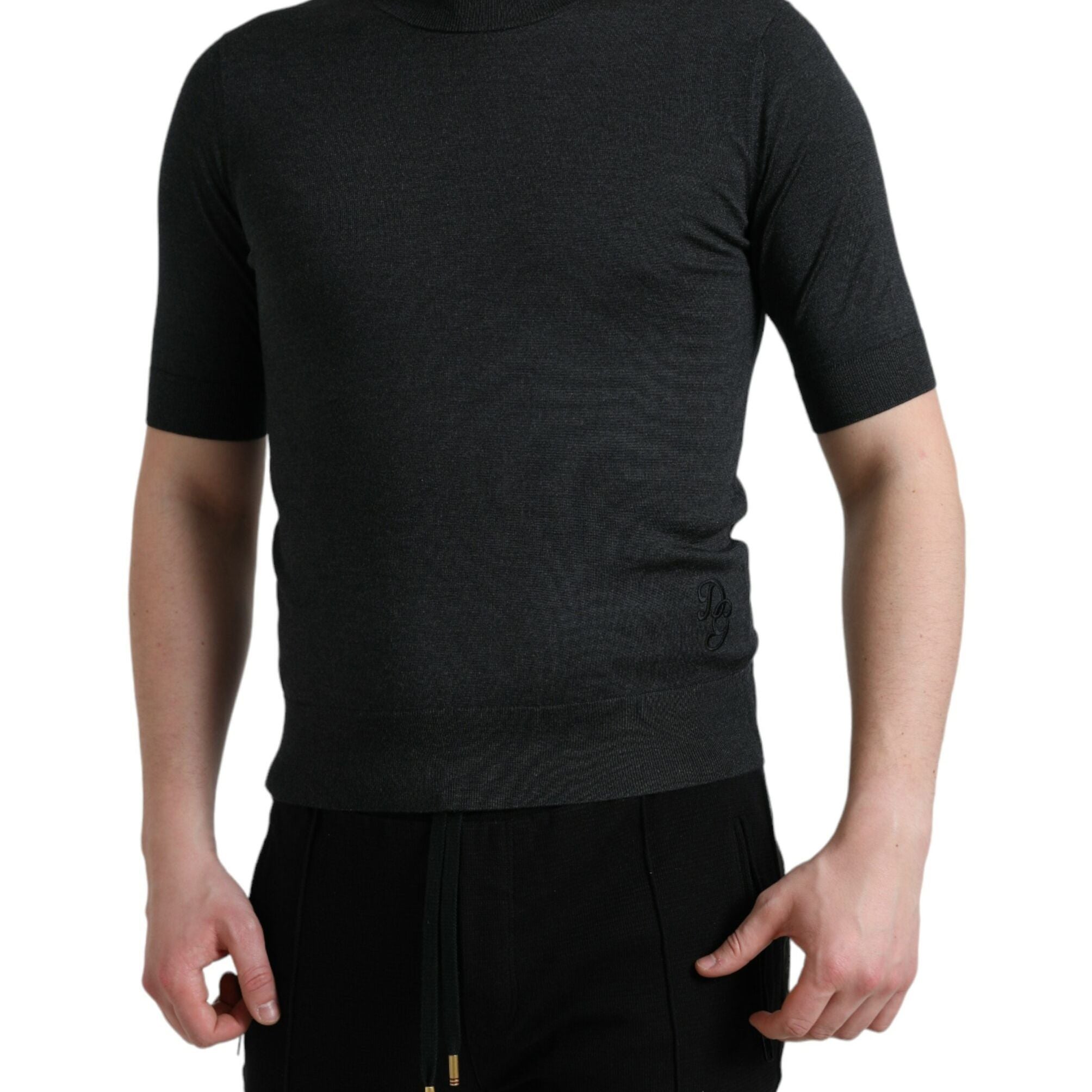 Dolce & Gabbana Dark Gray Crew Neck Short Sleeves T-shirt