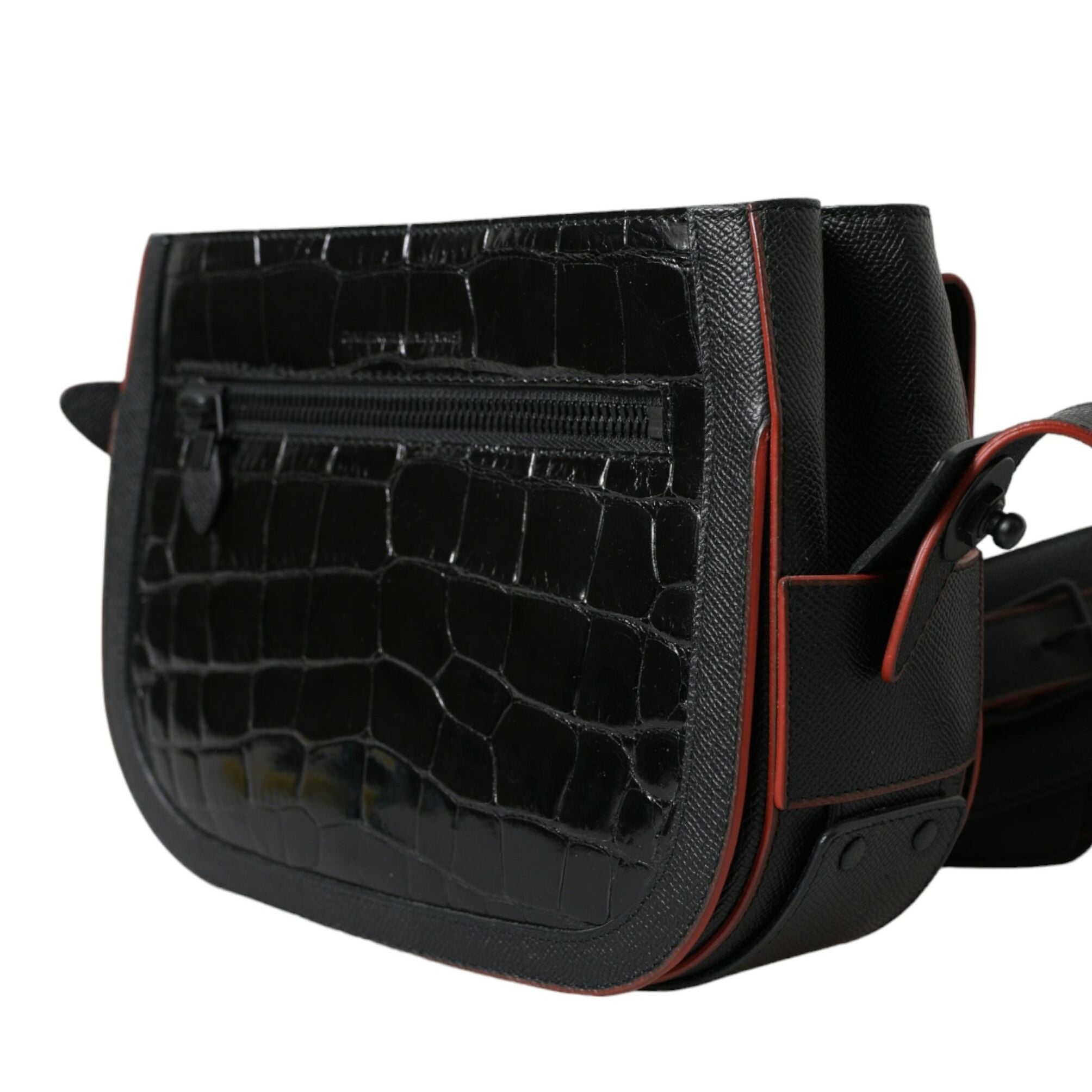 Balenciaga Black Exotic Leather Shoulder Crossbody Camera Bag