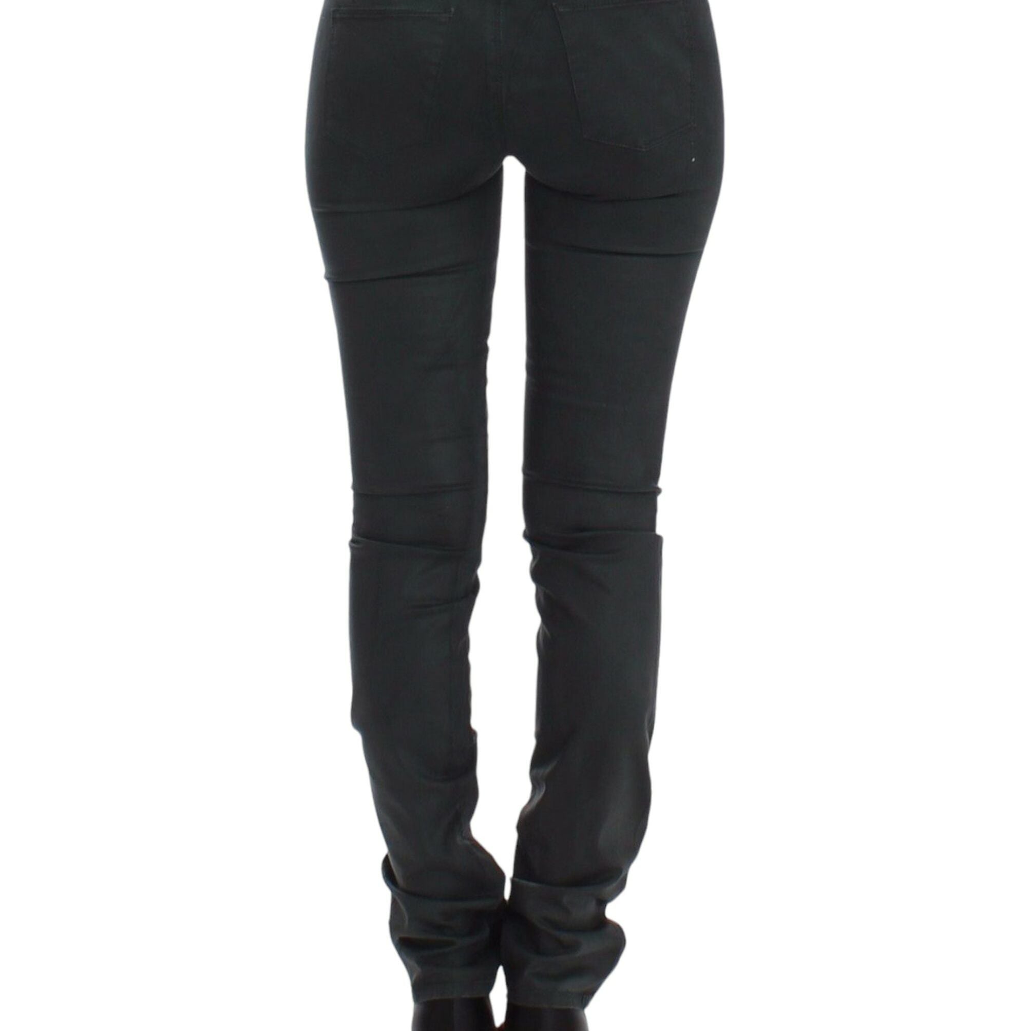 Ermanno Scervino Green Slim Jeans Denim Pants Straight Leg Stretch