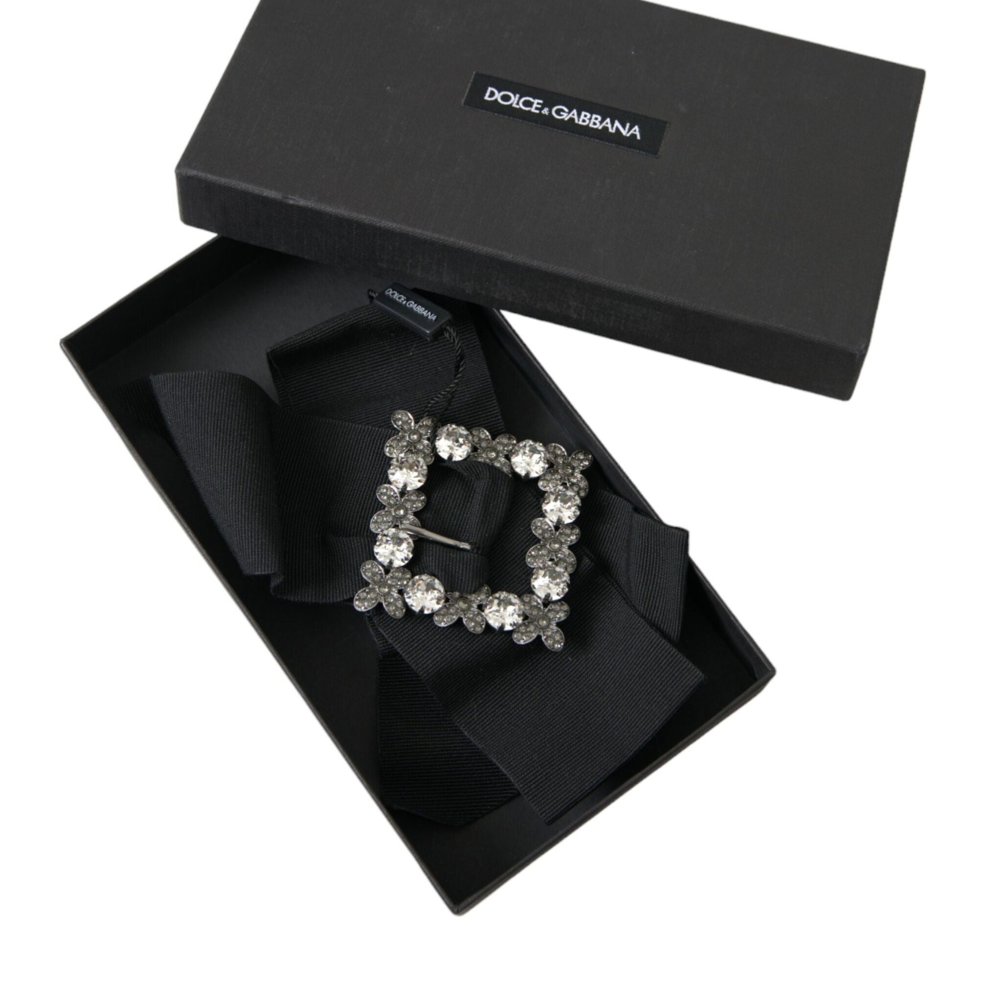 Dolce & Gabbana Black Swarovski Crystal Embellished Hair Clip