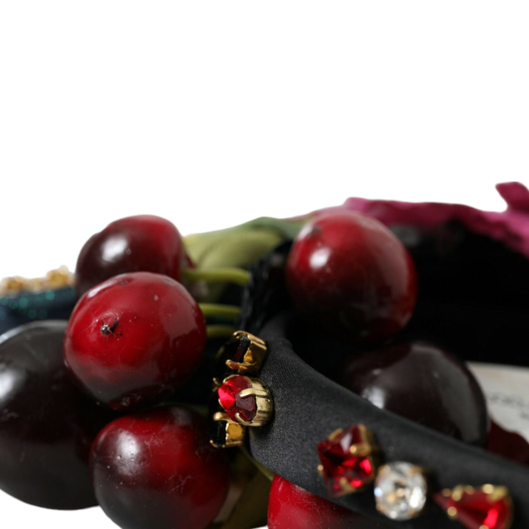 Dolce & Gabbana Red Watermelon Cherry Crystal Hairband Statement Diadem