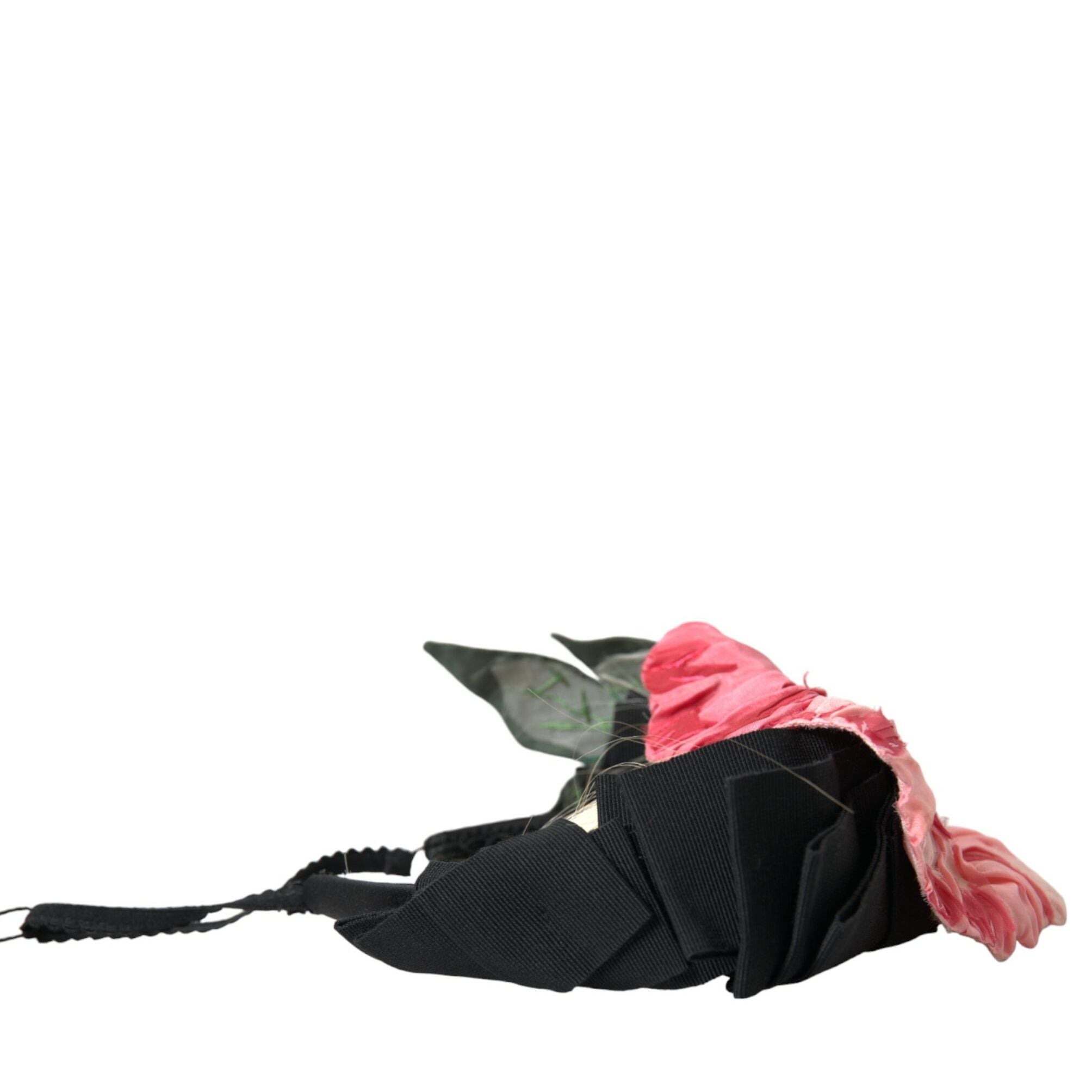 Dolce & Gabbana Black Viscose White Hair Parrucchiera Headband Diadem