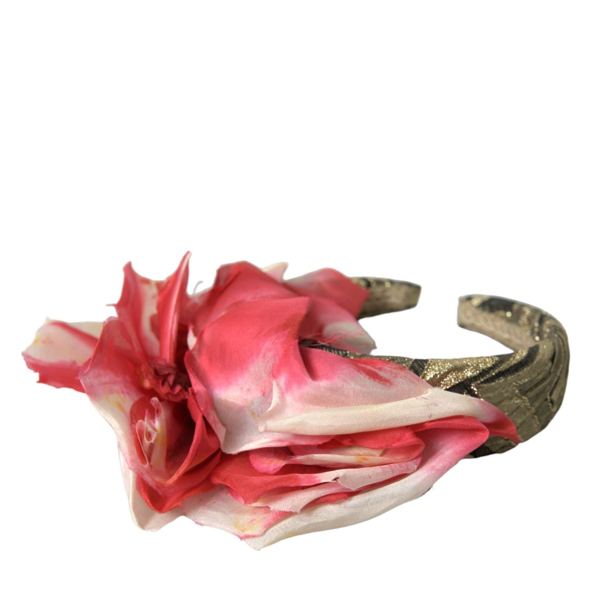 Dolce & Gabbana Multicolor Floral Applique Silk Women Headband Diadem