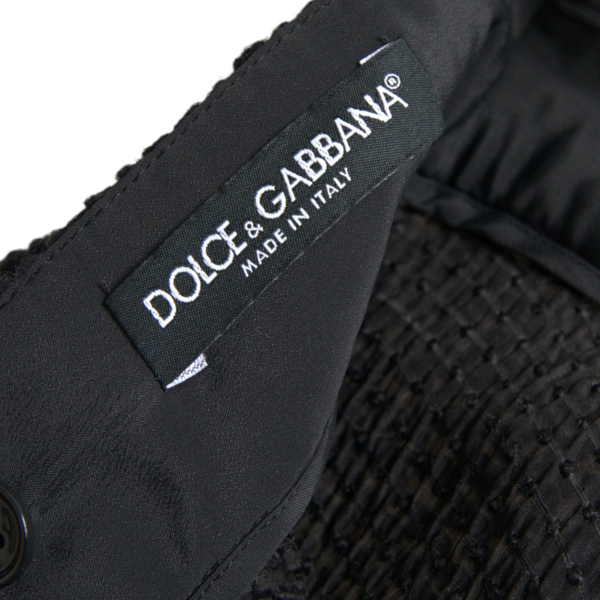 Dolce & Gabbana Black High Waist A-line Knee Length Skirt