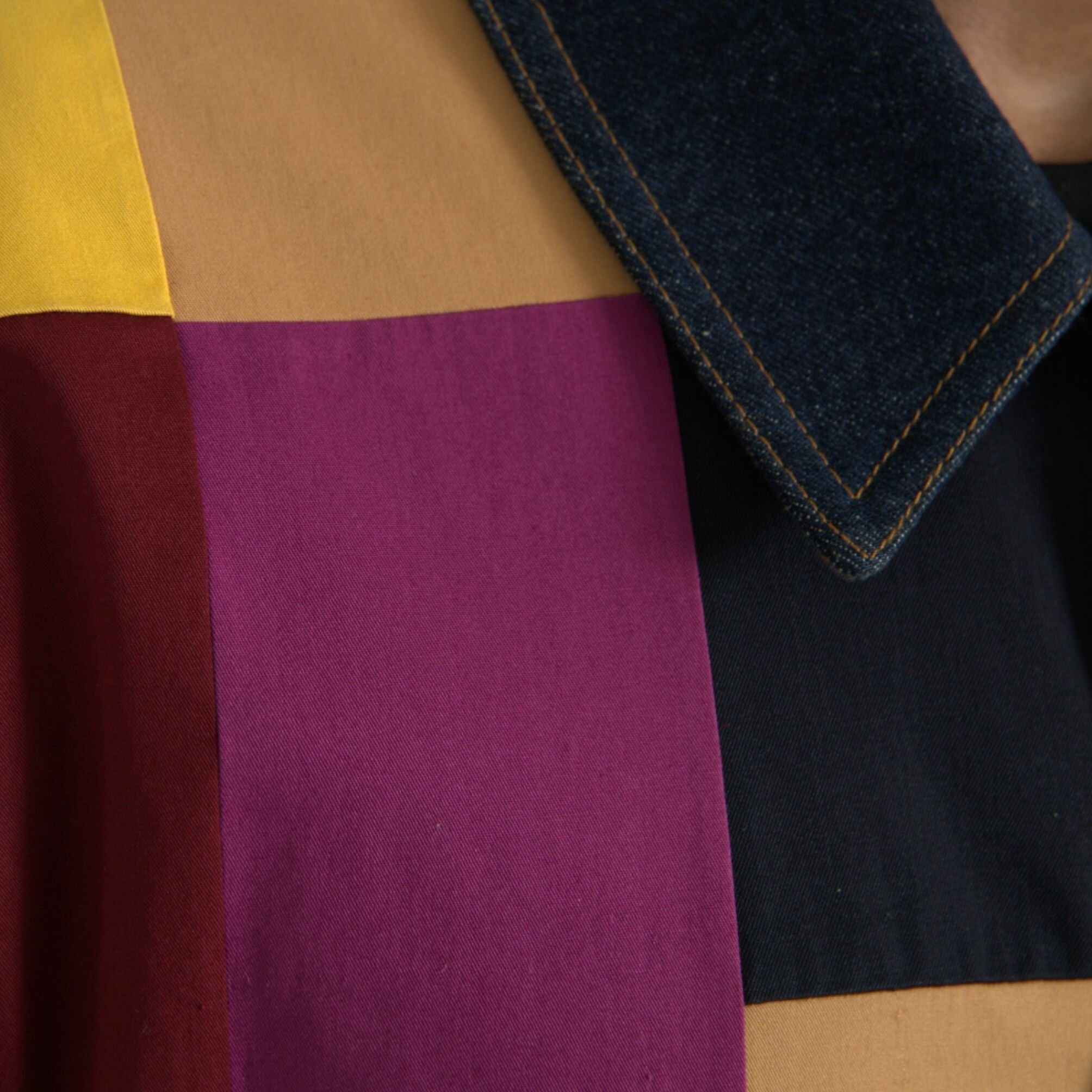 Dolce & Gabbana Multicolor Patchwork Cotton Collared Jacket
