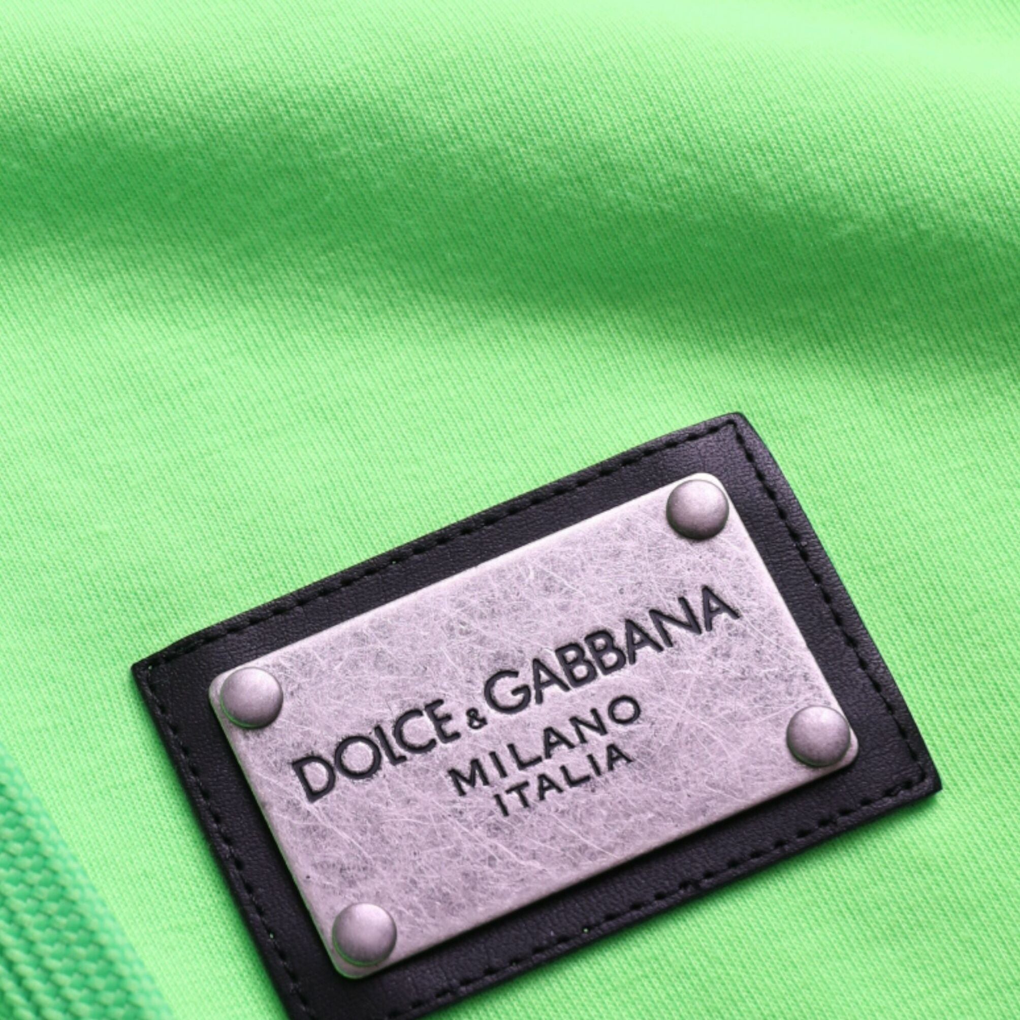 Dolce & Gabbana Neon Green Hooded Full Zip Top Sweater