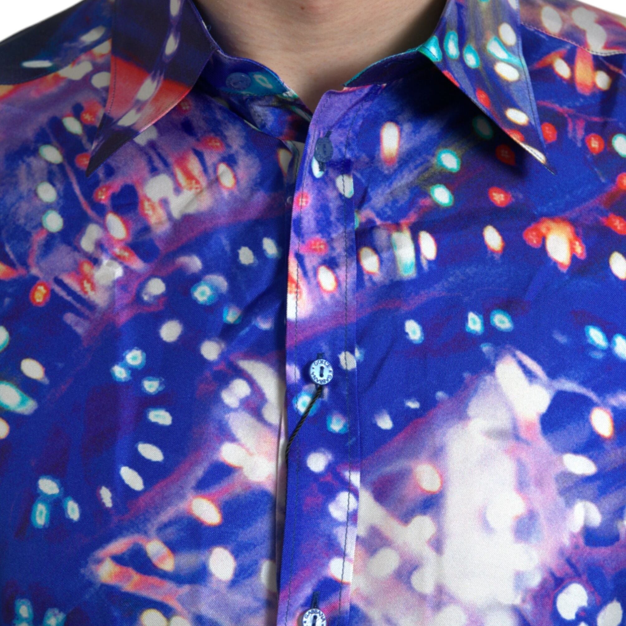 Dolce & Gabbana Purple Luminarie Silk Slim MARTINI Shirt