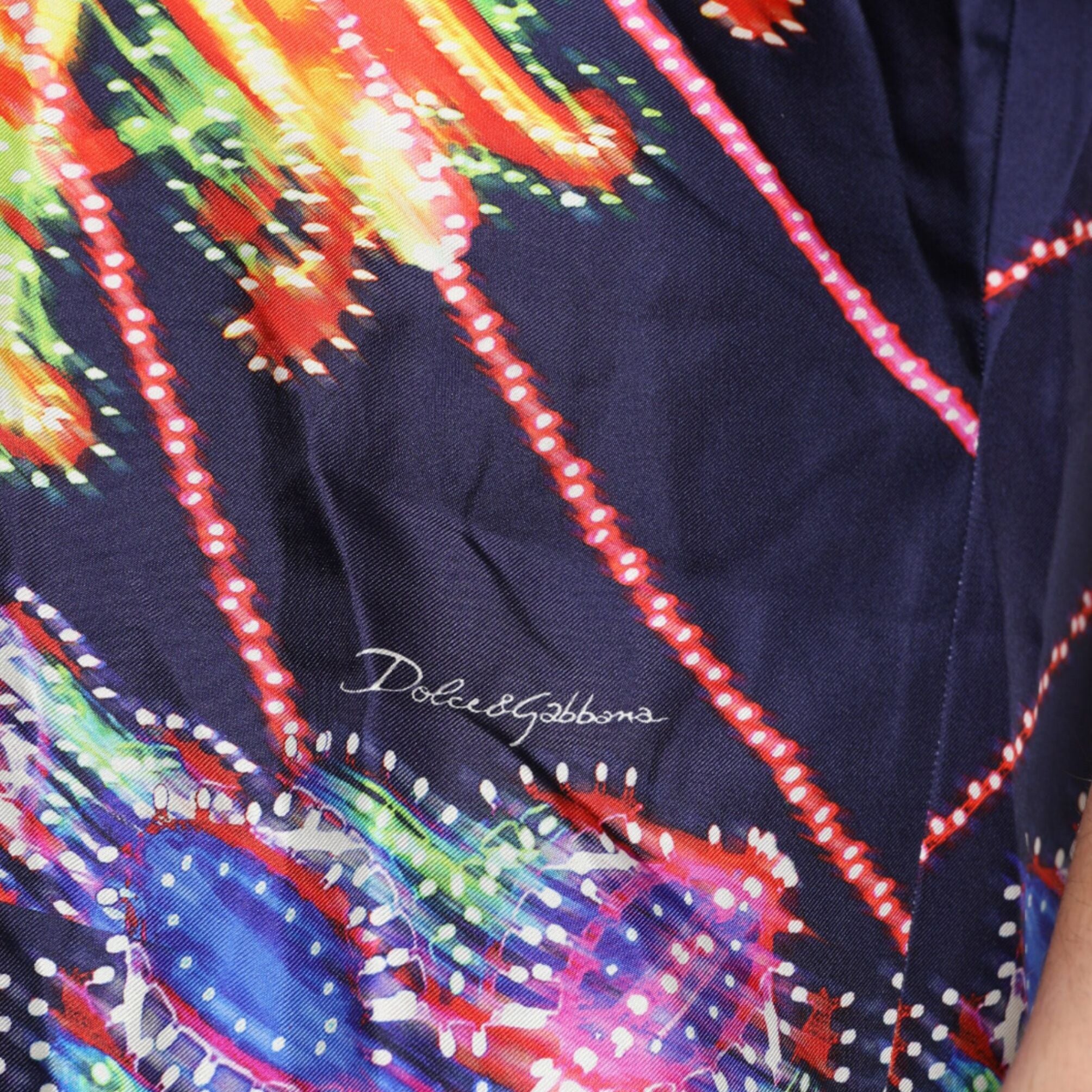 Dolce & Gabbana Multicolor Luminarie Silk Casual Shirt
