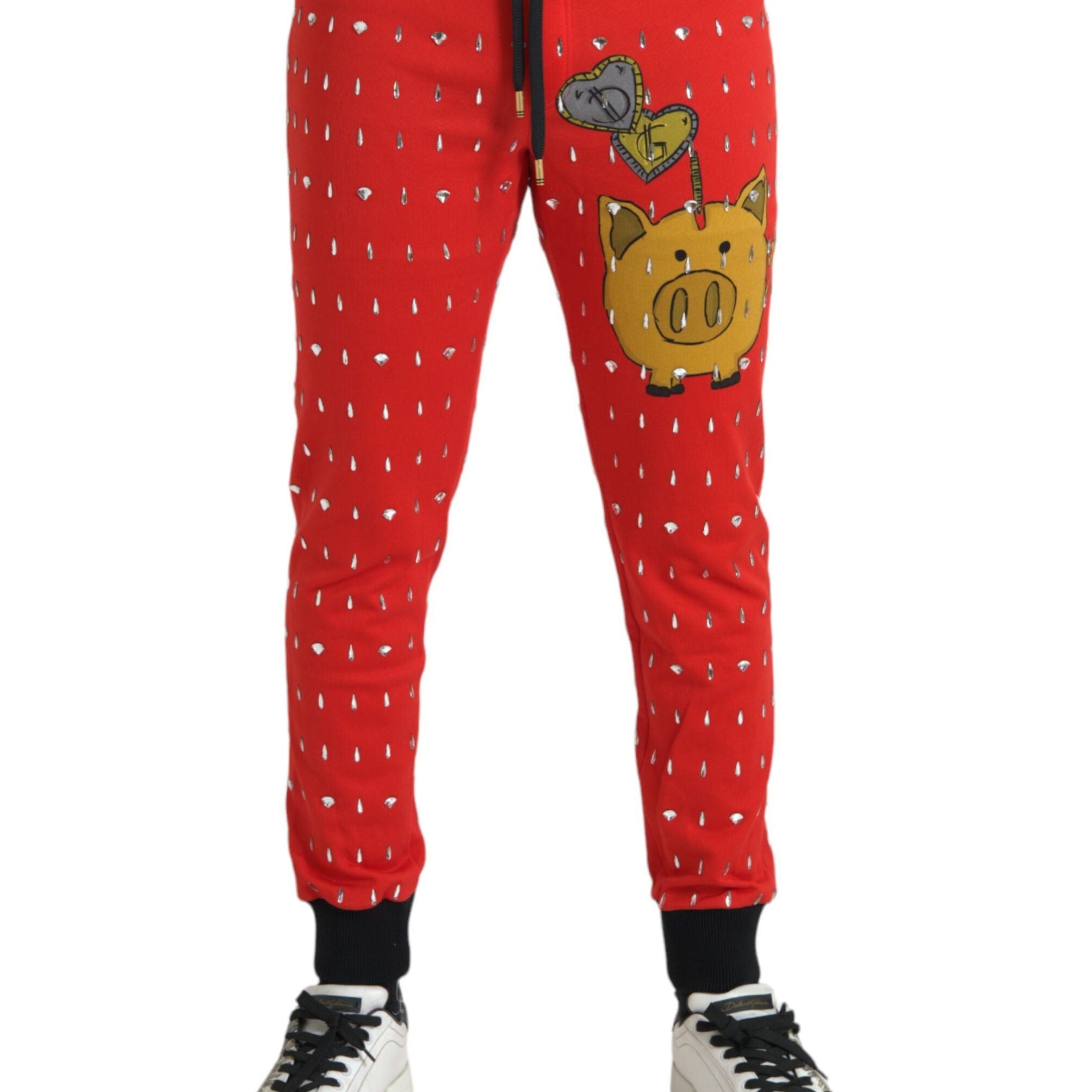 Dolce & Gabbana Red Year Of The Pig Jogger Sweatpants Pants