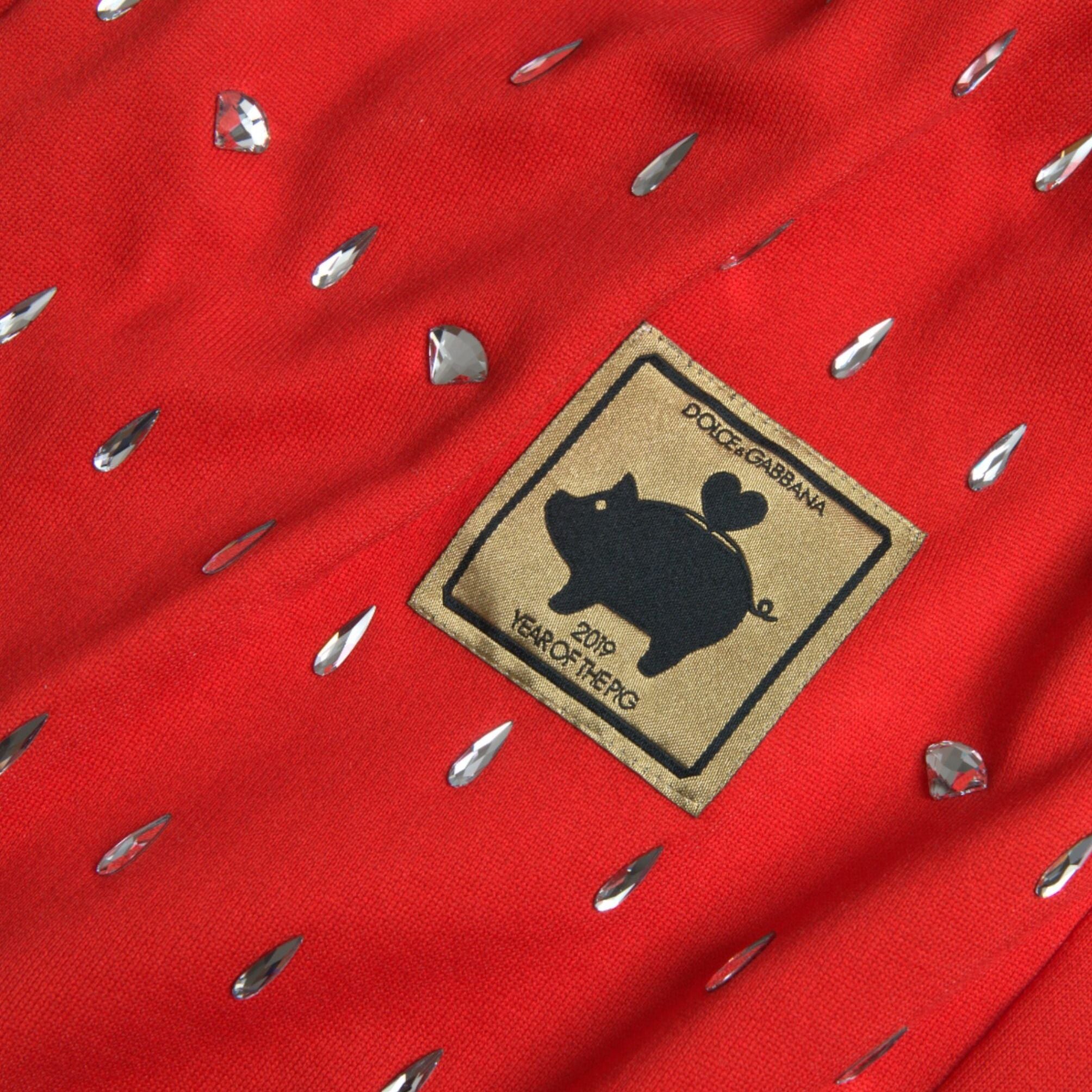 Dolce & Gabbana Red Year Of The Pig Jogger Sweatpants Pants