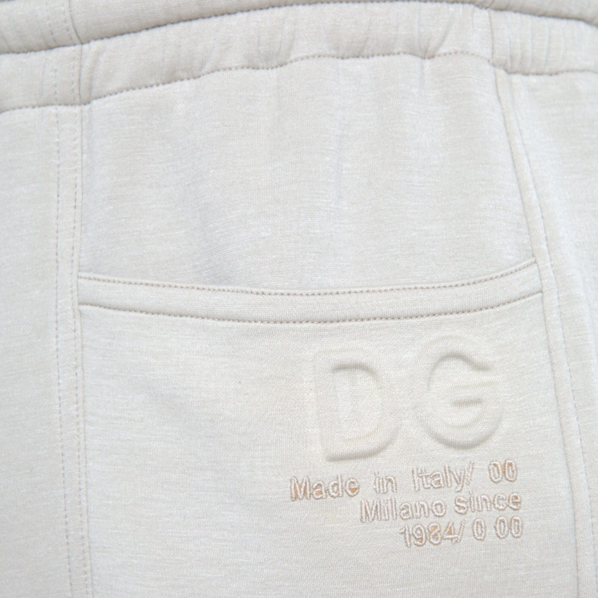 Dolce & Gabbana Off White Viscose Cargo Jogger Sweatpants Pants