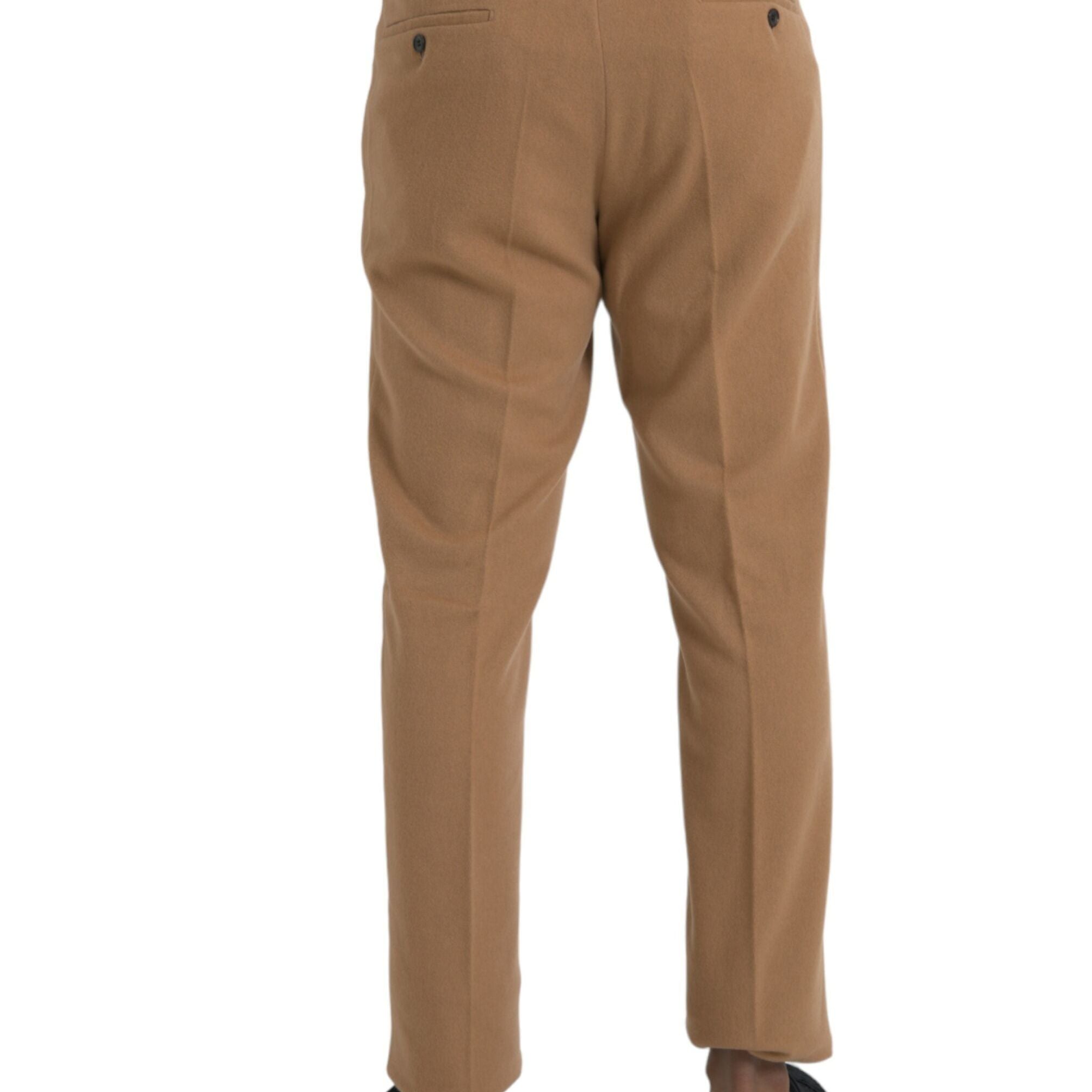 Prada Beige Cashmere Men Straight Fit Dress Pants