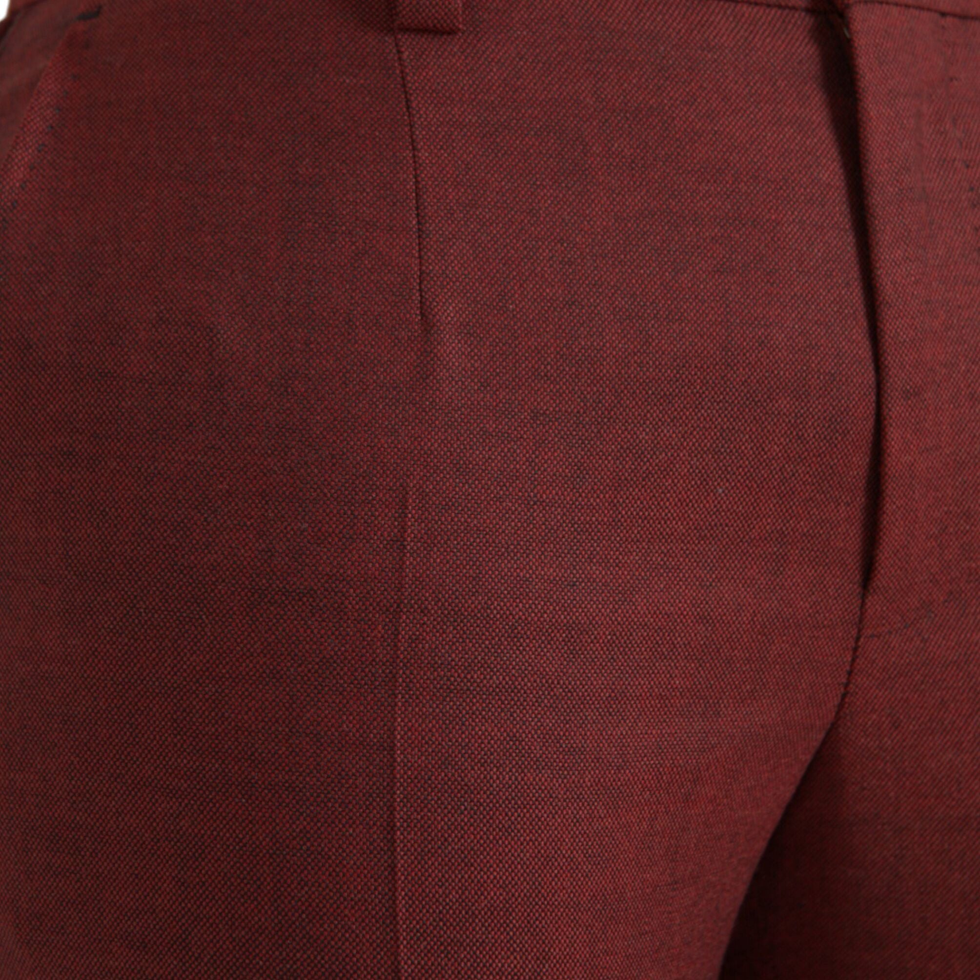 Dolce & Gabbana Maroon Wool Men Skinny Dress Pants