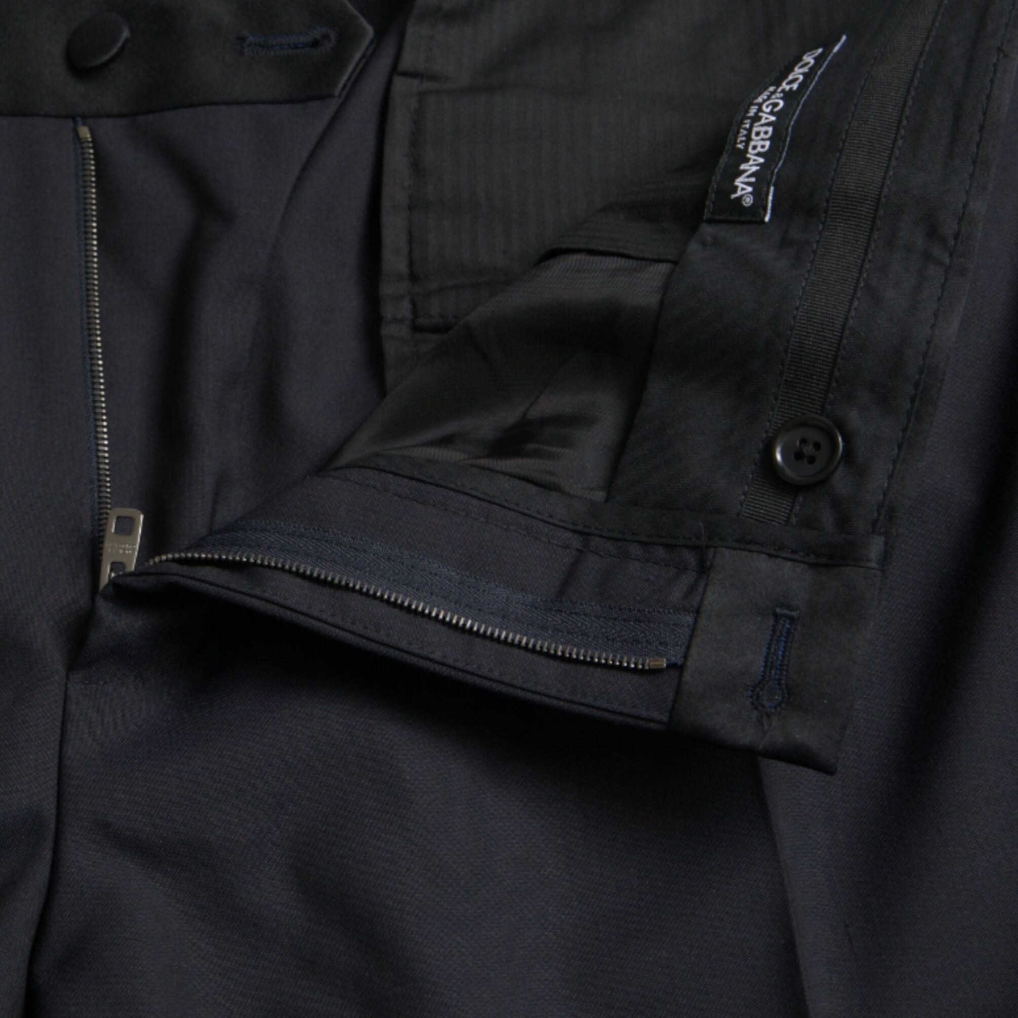 Dolce & Gabbana Blue Wool Men Skinny Dress Pants