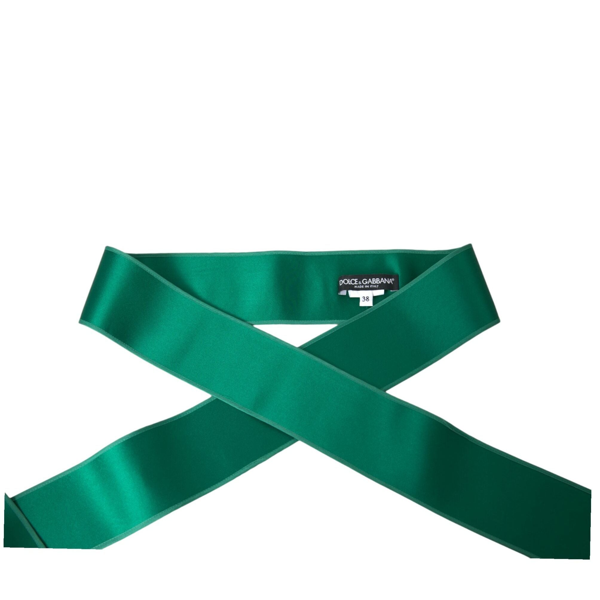 Dolce & Gabbana Green Silk Satin Waist Women Belt